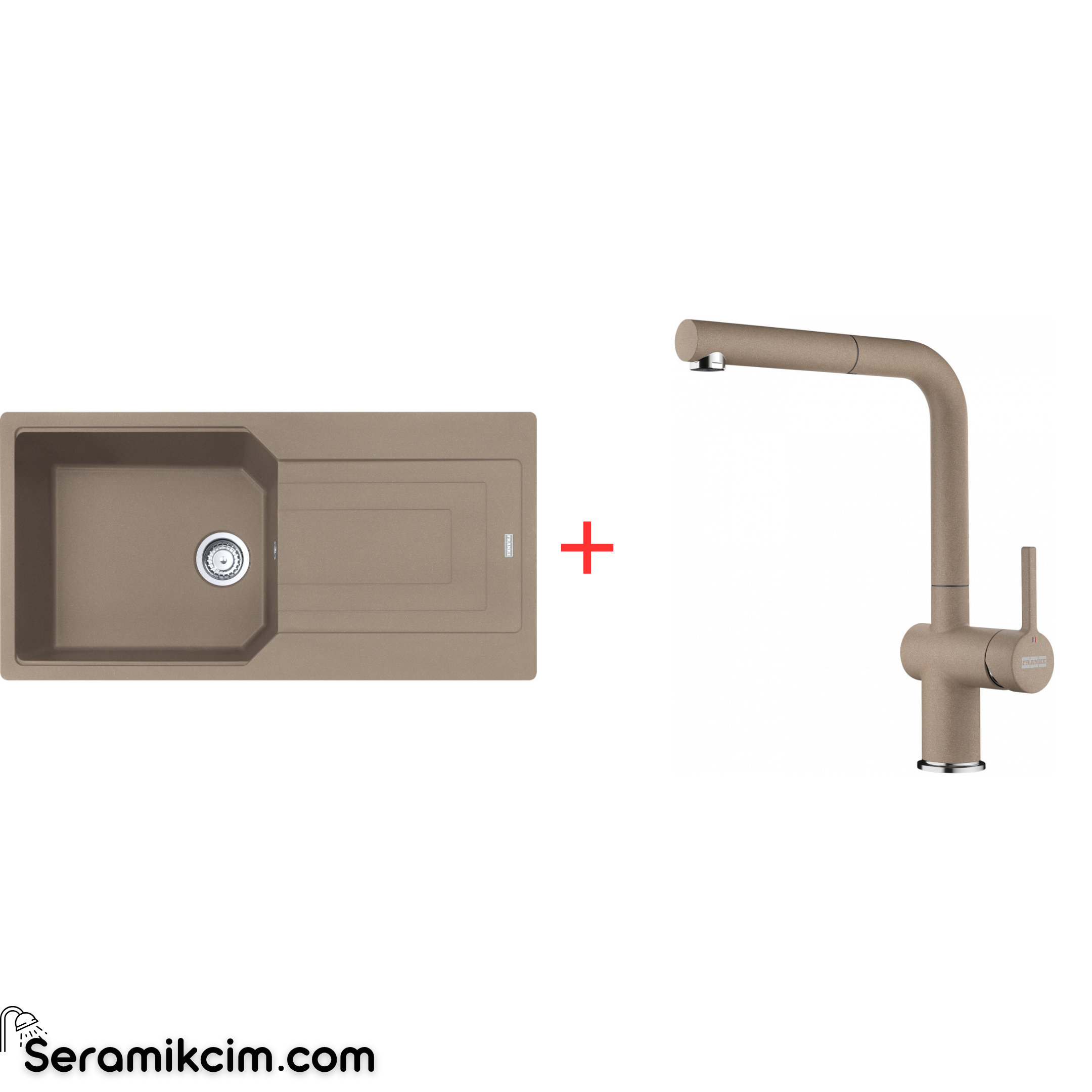 Franke Urban 611-100 Tek Gözlü Granit Eviye + Active Plus Doccia 2.0 Armatür Set