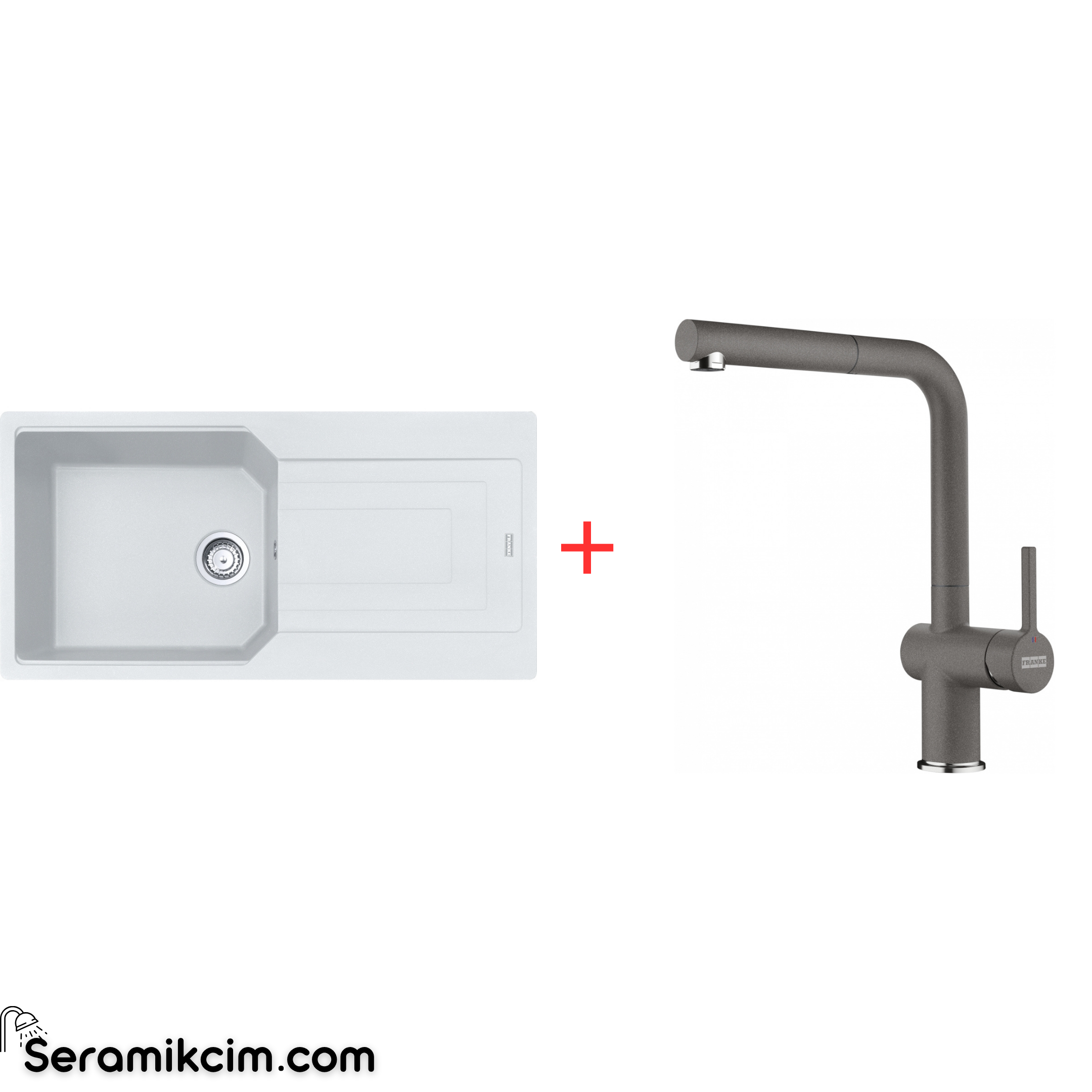 Franke Urban 611-100 Tek Gözlü Granit Eviye + Active Plus Doccia 2.0 Armatür Set