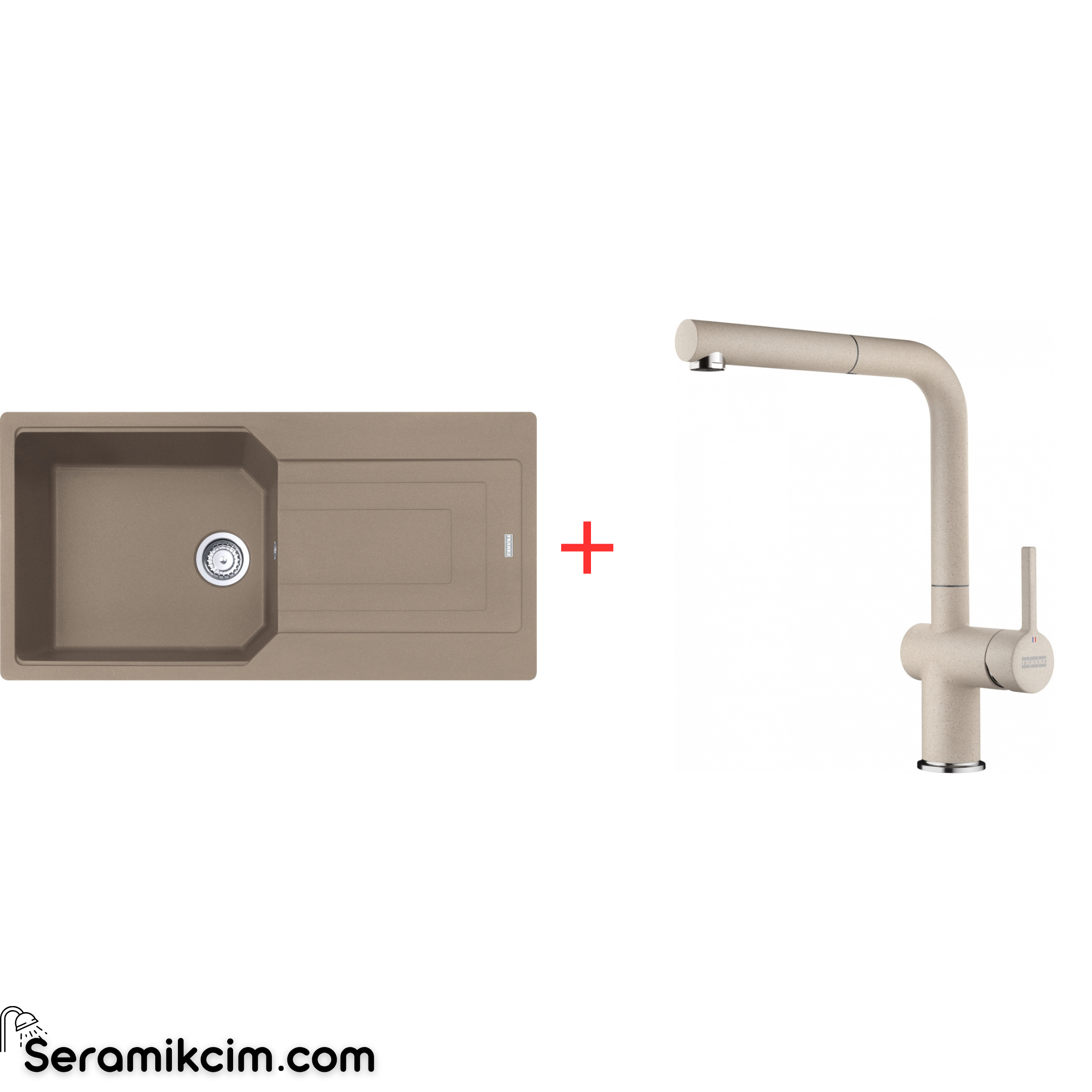 Franke Urban 611-100 Tek Gözlü Granit Eviye + Active Plus Doccia 2.0 Armatür Set