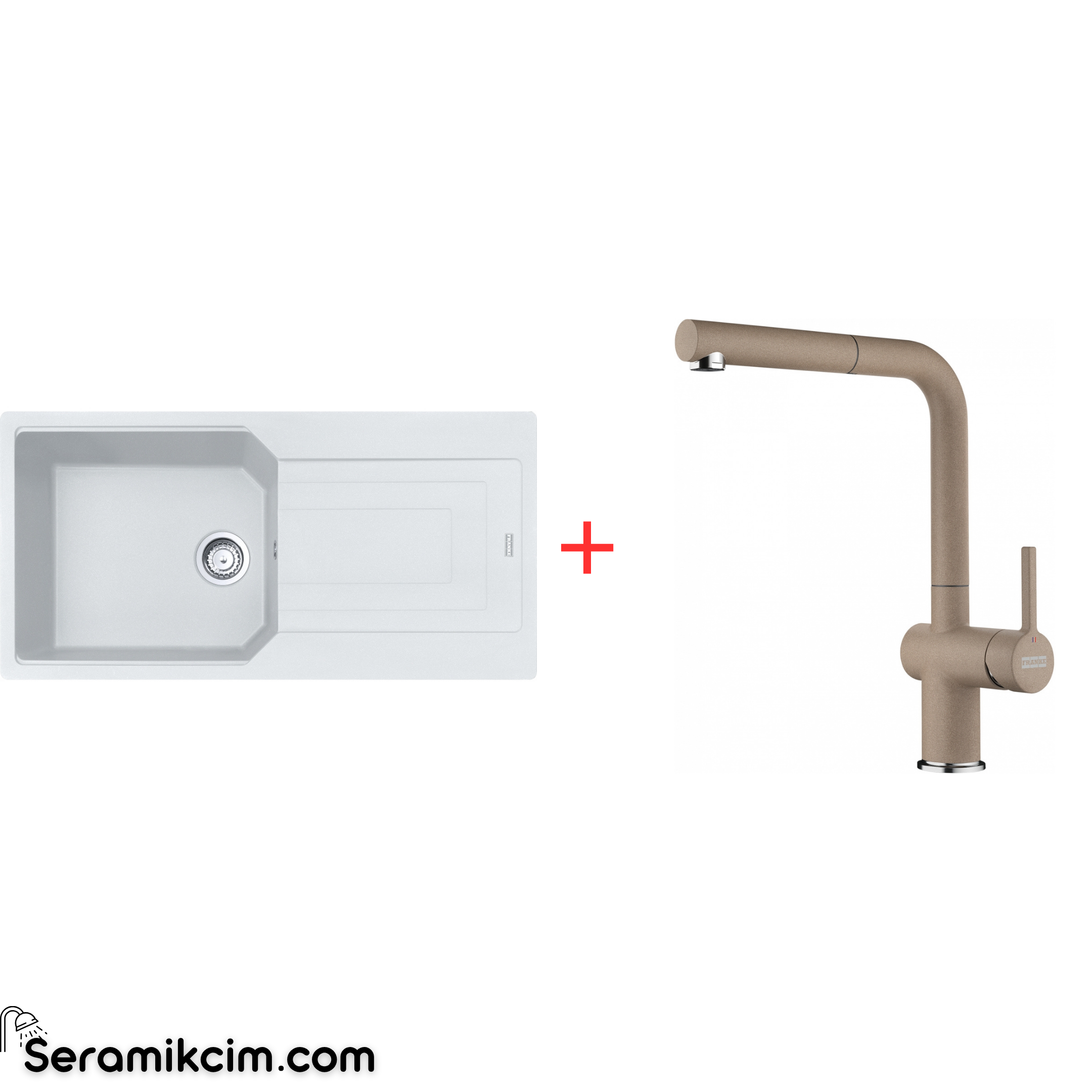 Franke Urban 611-100 Tek Gözlü Granit Eviye + Active Plus Doccia 2.0 Armatür Set