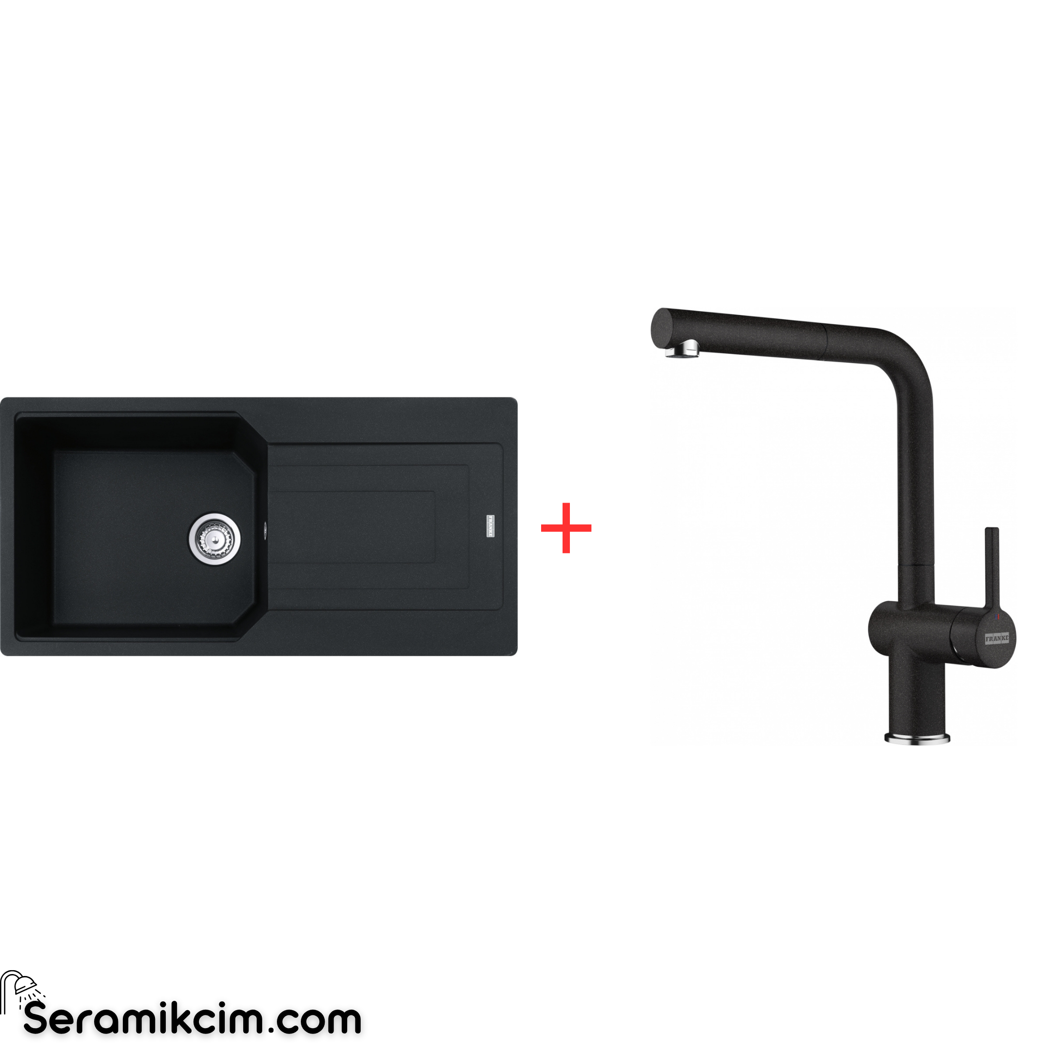 Franke Urban 611-100 Tek Gözlü Granit Eviye + Active Plus Doccia 2.0 Armatür Set