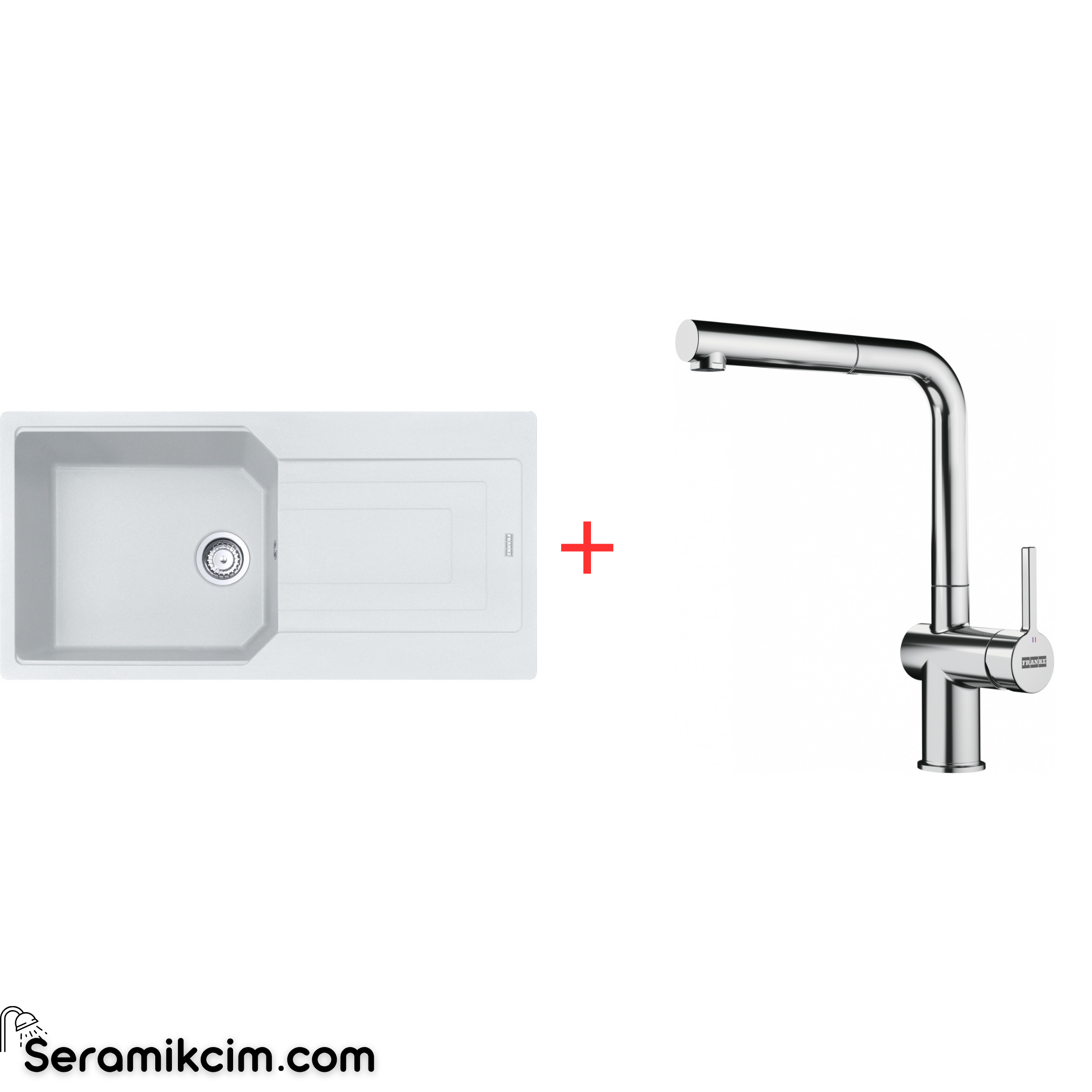 Franke Urban 611-100 Tek Gözlü Granit Eviye + Active Plus Doccia 2.0 Armatür Set
