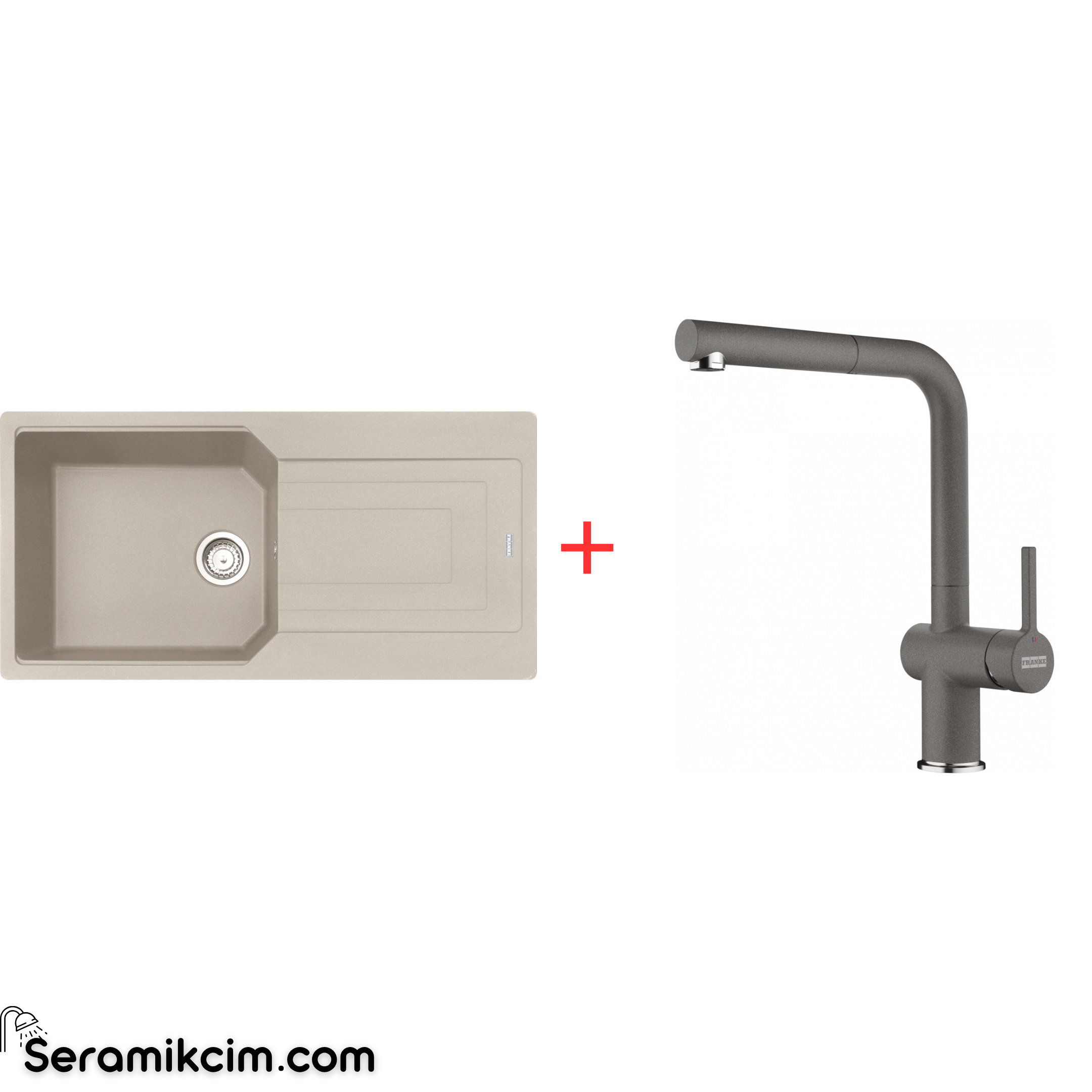 Franke Urban 611-100 Tek Gözlü Granit Eviye + Active Plus Doccia 2.0 Armatür Set