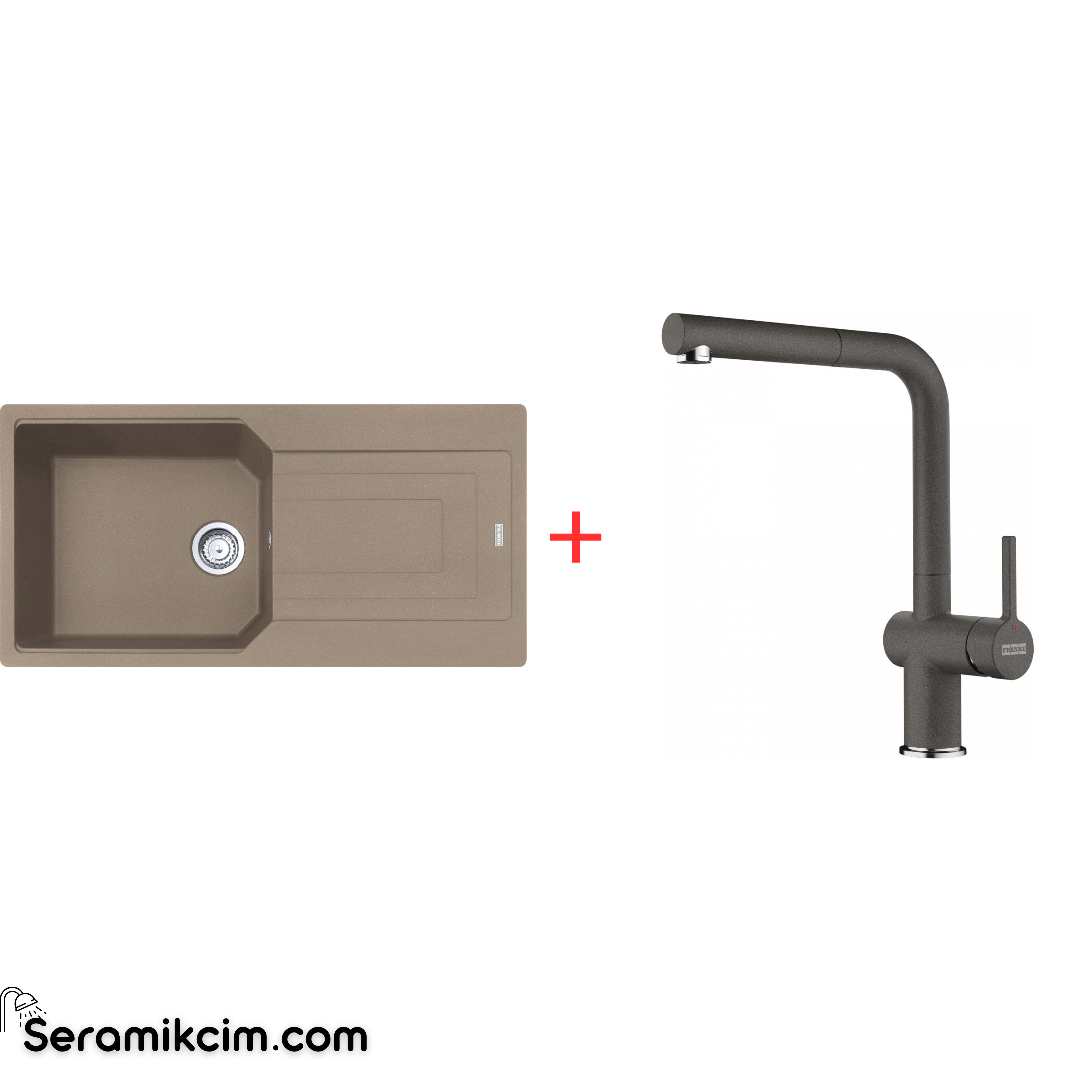Franke Urban 611-100 Tek Gözlü Granit Eviye + Active Plus Doccia 2.0 Armatür Set
