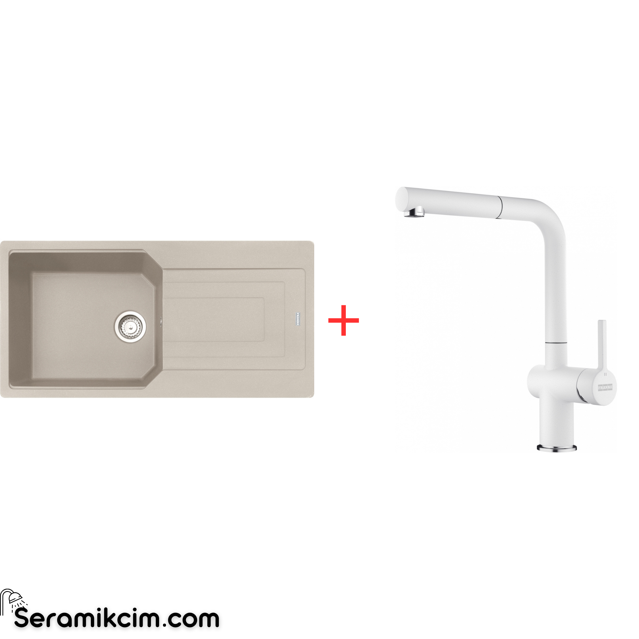 Franke Urban 611-100 Tek Gözlü Granit Eviye + Active Plus Doccia 2.0 Armatür Set