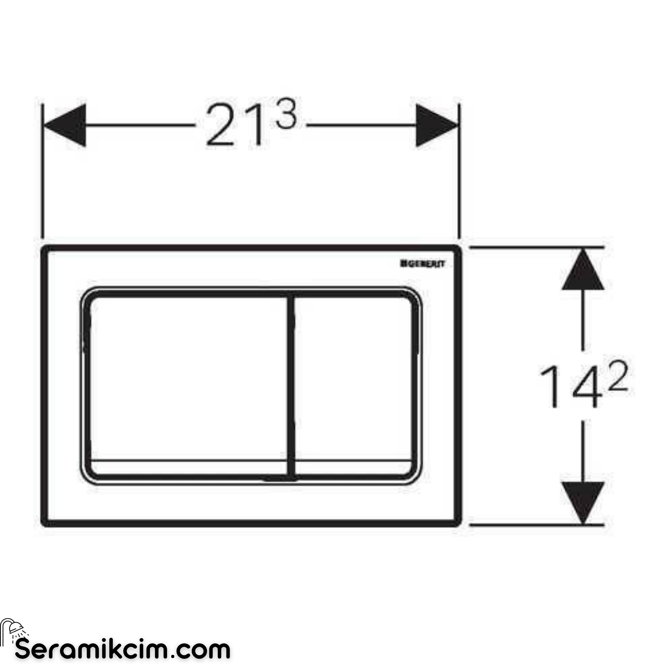 Geberit Alpha30 Kumanda Paneli Çift Basmalı Pirinç