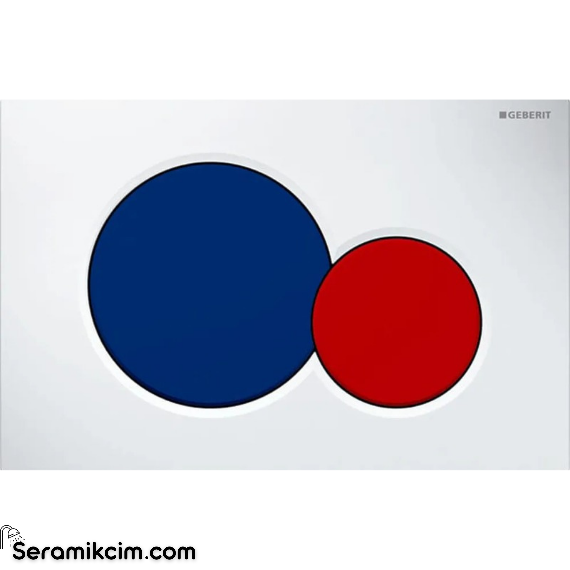 Geberit Sigma01 Kumanda Paneli Çift Basmalı Beyaz/Mavi-Kırmızı