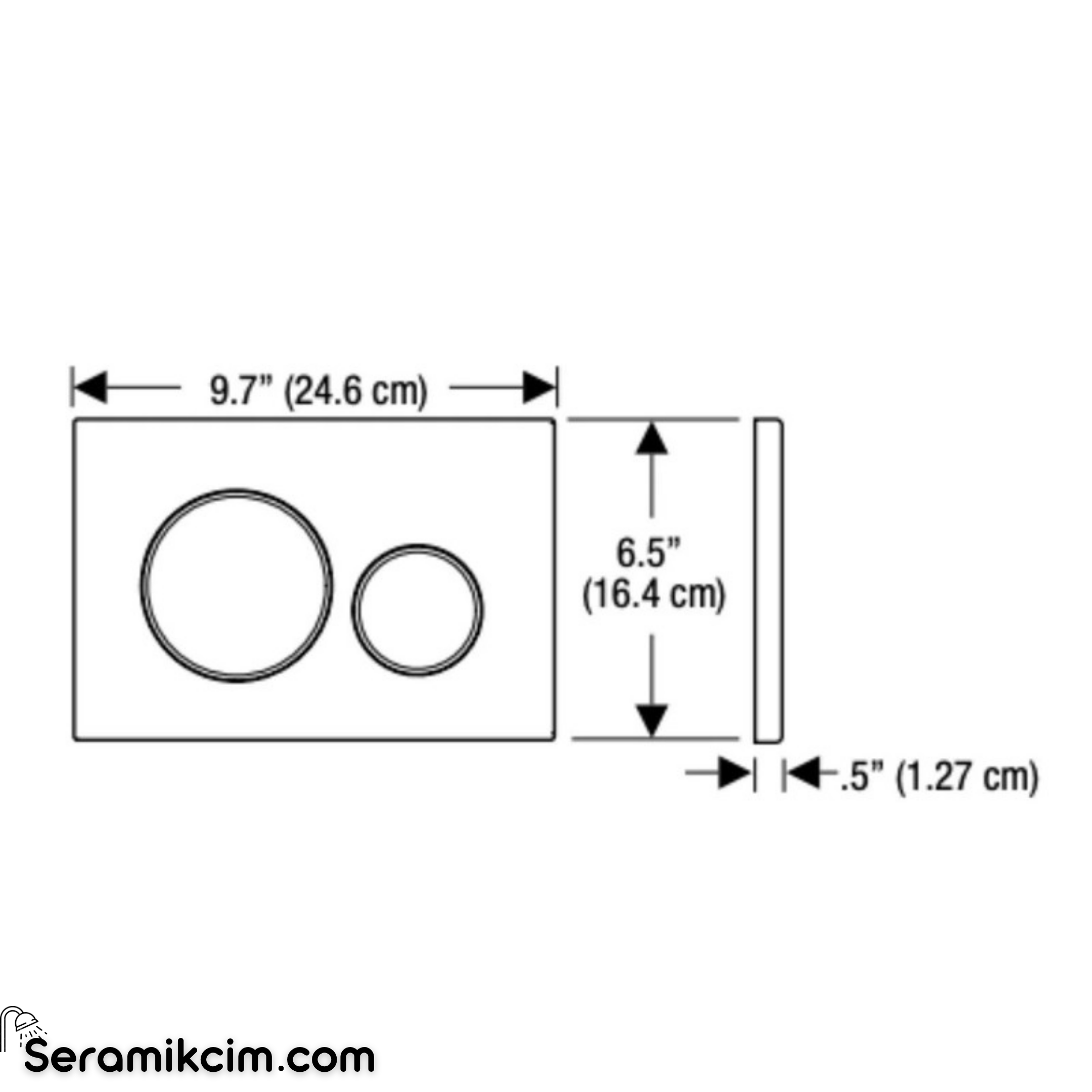 Geberit Sigma20 Kumanda Paneli Çift Basmalı Siyah/Parlak/Siyah