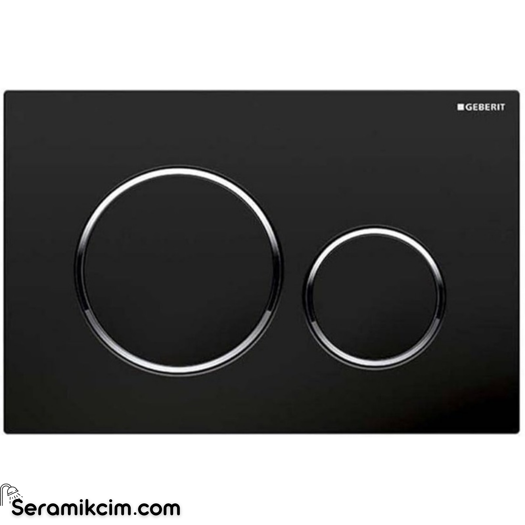 Geberit Sigma20 Kumanda Paneli Çift Basmalı Mat Siyah/Parlak/Mat Siyah