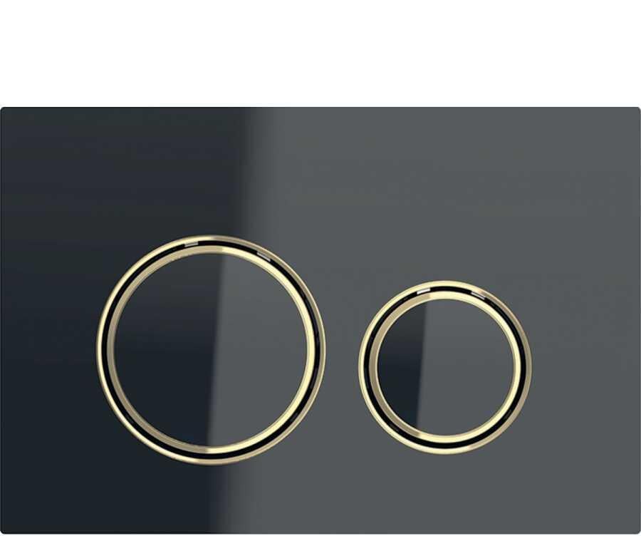 Geberit Sigma21 Kumanda Paneli Çift Basmalı Siyah Cam / Prinç - 115.652.SJ.1