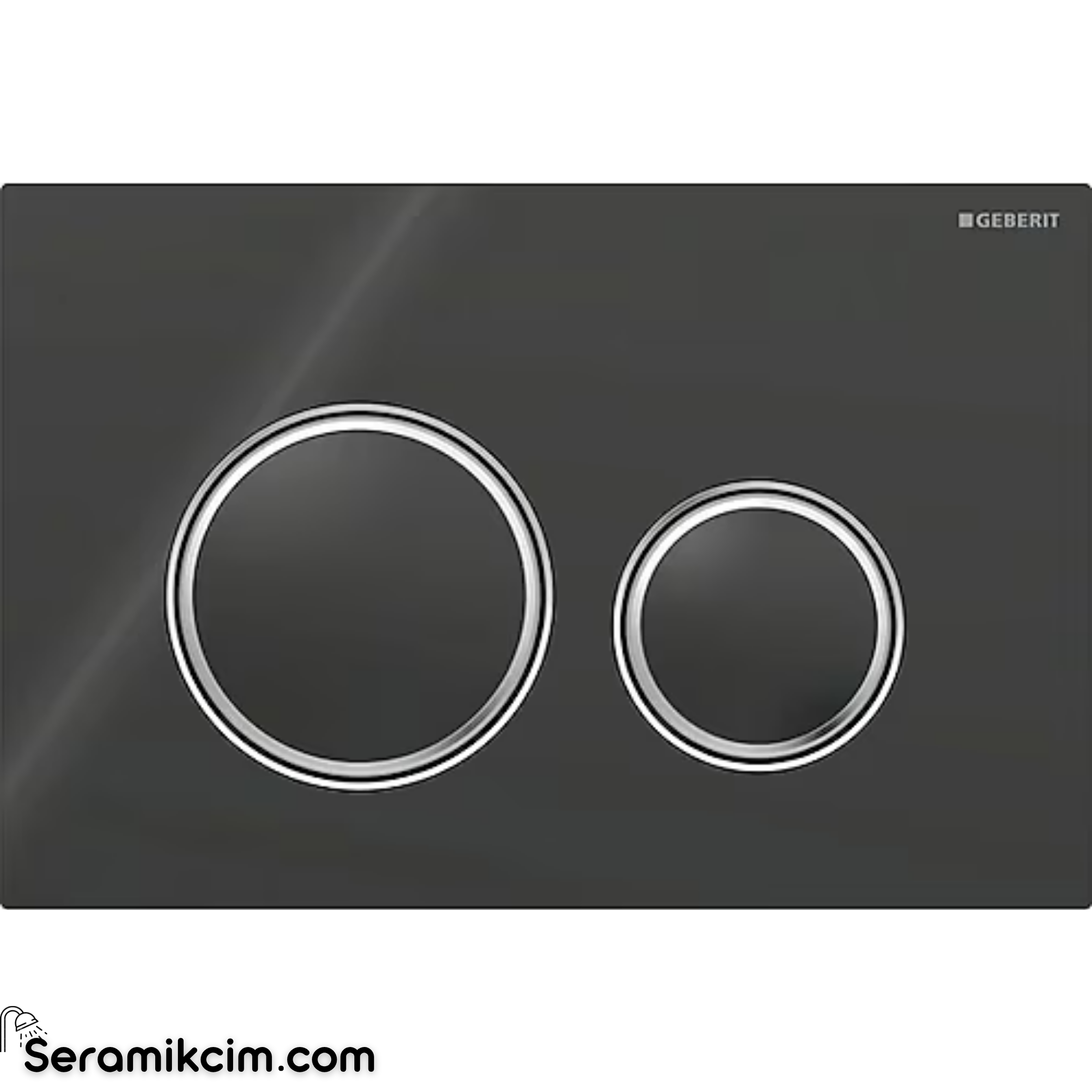 Geberit Sigma21 Kumanda Paneli Çift Basmalı Siyah Cam / Krom