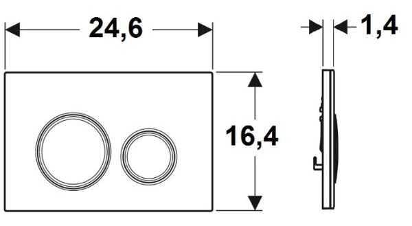 Geberit Sigma21 Kumanda Paneli Çift Basmalı Beyaz Cam /Siyah Krom - 115.651.SI.1