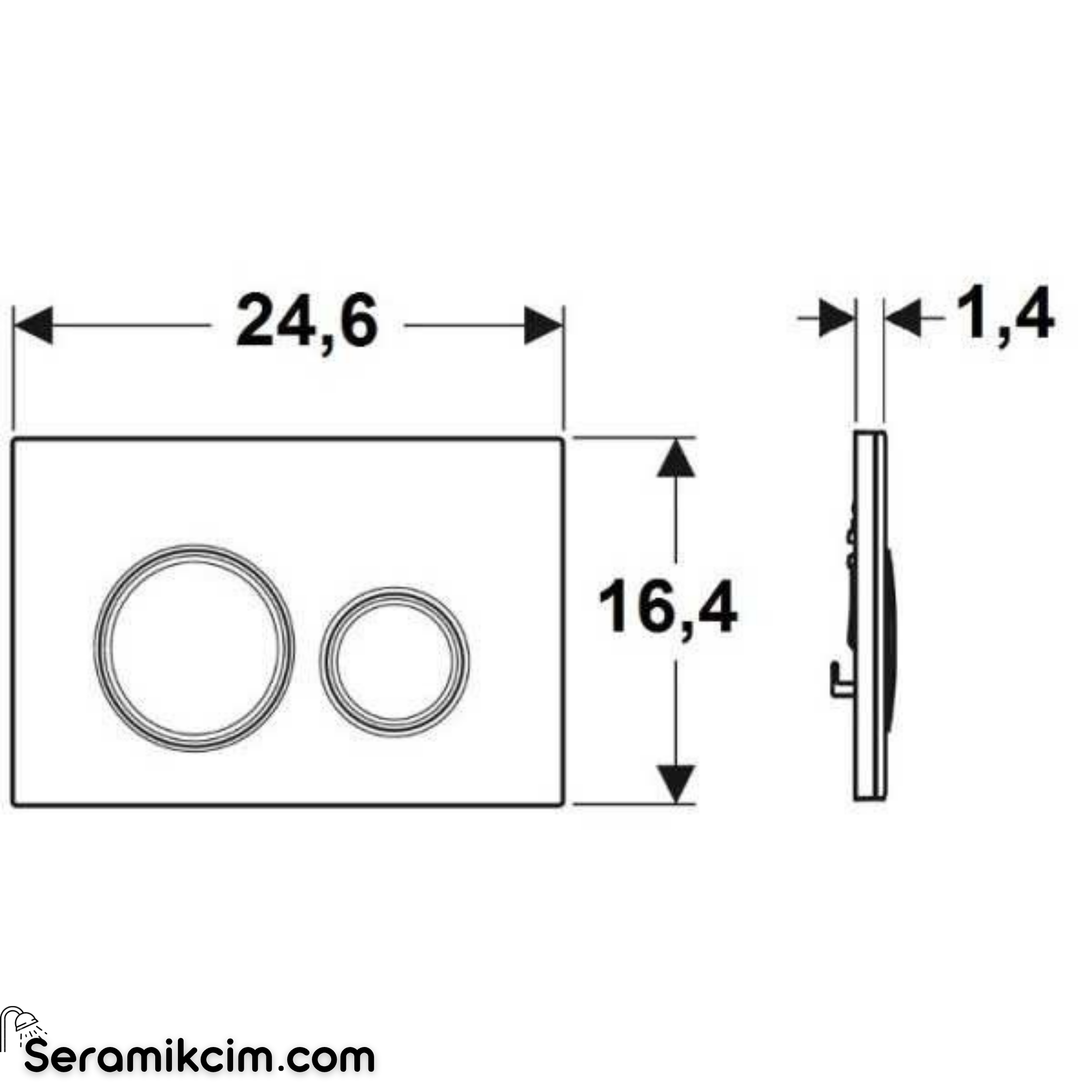 Geberit Sigma21 Kumanda Paneli Çift Basmalı Arduvaz / Krom