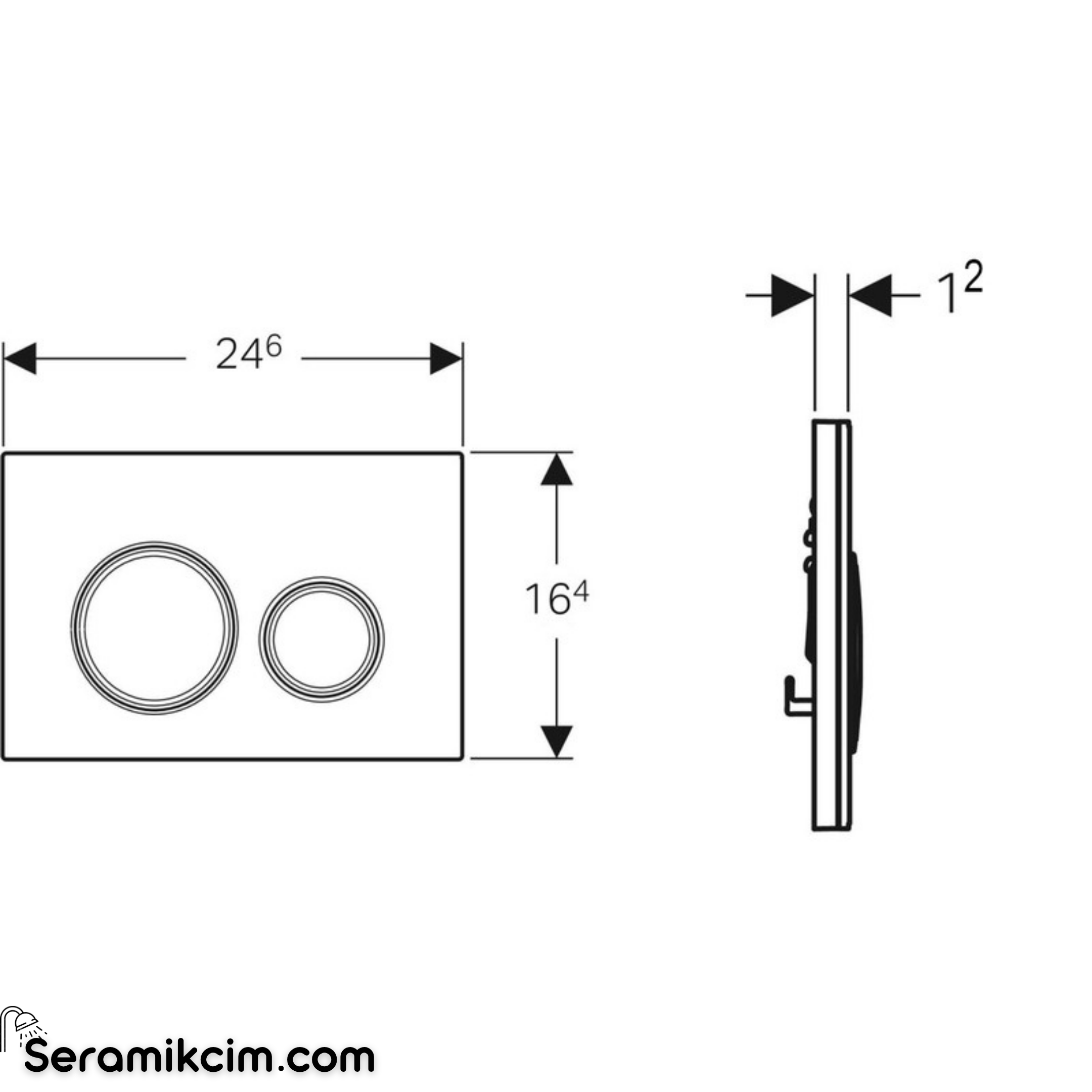 Geberit Sigma21 Kumanda Paneli Çift Basmalı Beyaz Cam / Bronz