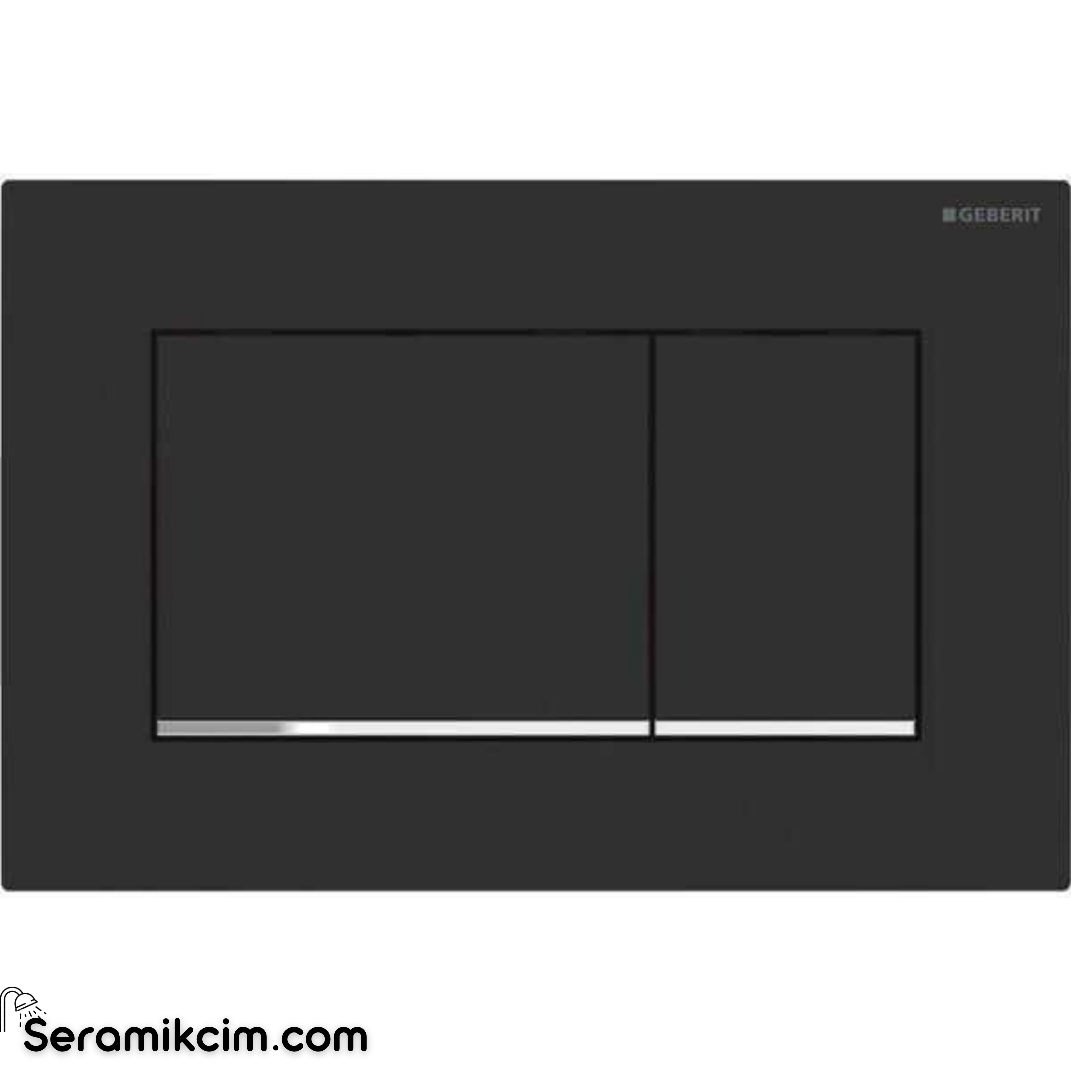 Geberit Sigma30 Kumanda Paneli Çift Basmalı Mat Siyah/Parlak/Mat Siyah