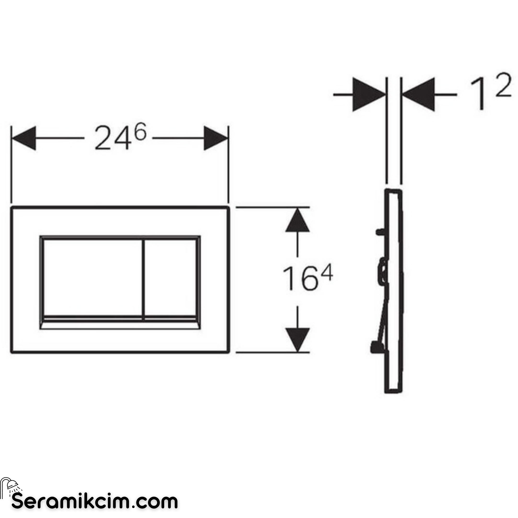 Geberit Sigma30 Kumanda Paneli Çift Basmalı Beyaz/Altın/Beyaz