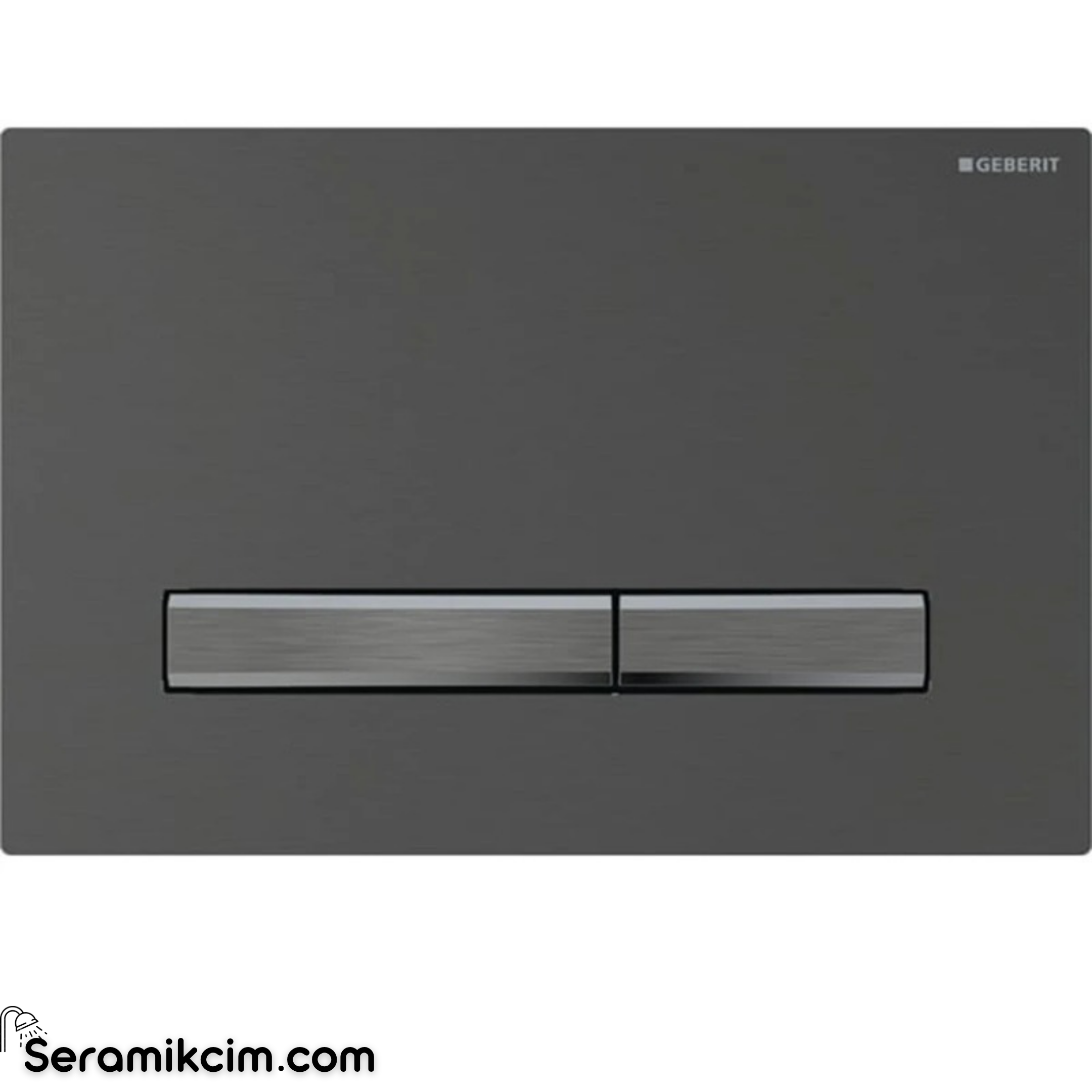 Geberit Sigma50 Kumanda Paneli Çift Basmalı Siyah Krom / Siyah Krom