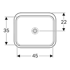 Geberit VariForm tezgah altı lavabo, dikdörtgen, 45x35 cm (Taşma deliksiz) - 500.762.01.2