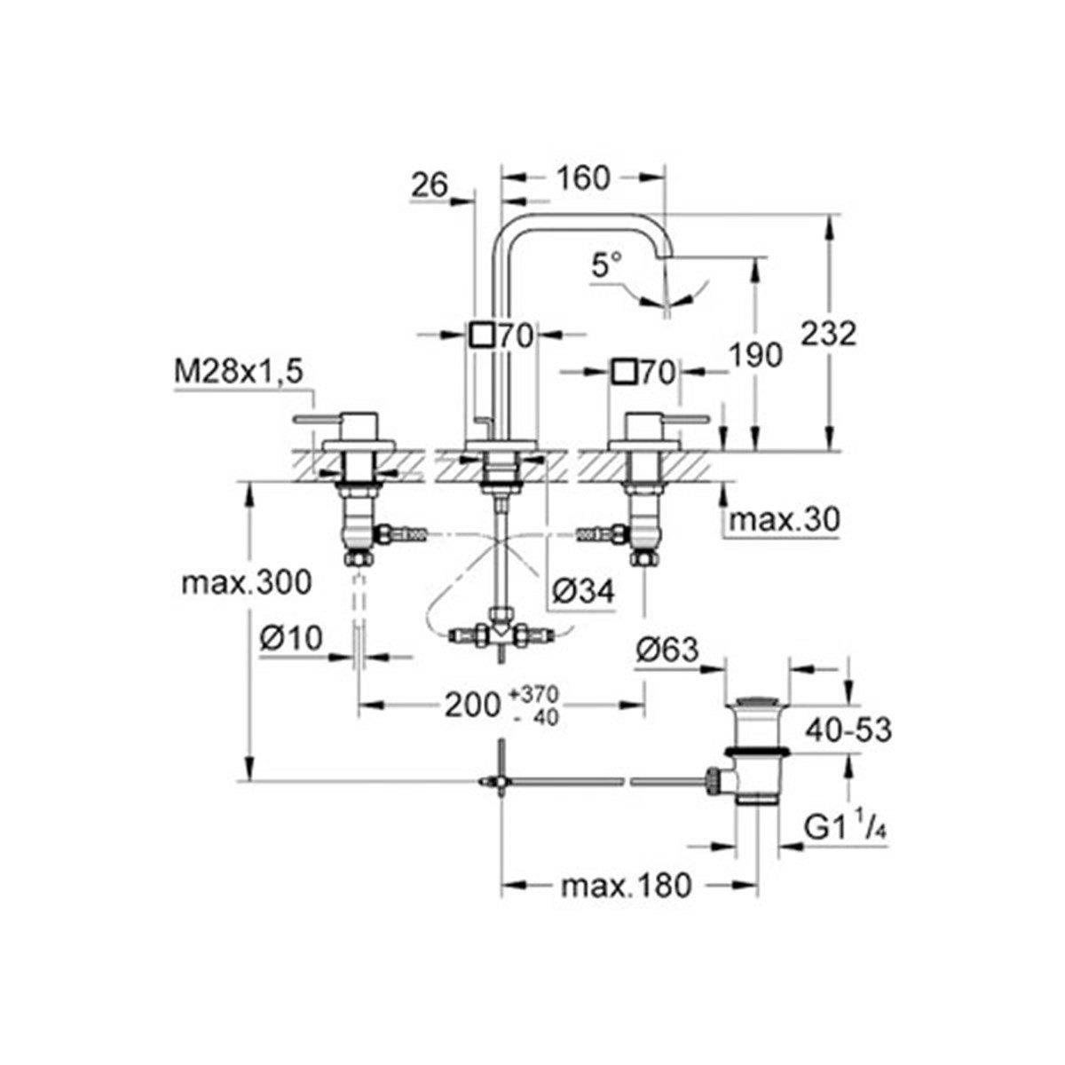 GROHE Allure 3 Delikli Lavabo Bataryası Krom 20188000 - 20188000