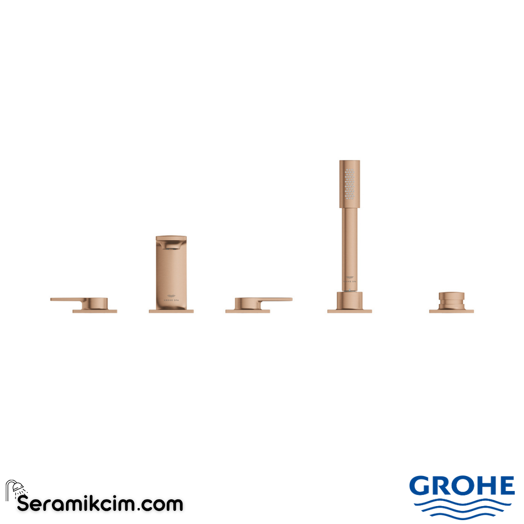 Grohe Allure 5 Delikli Küvet Bataryası, Fırçalı Bakır 25221DL1 - 25221DL1