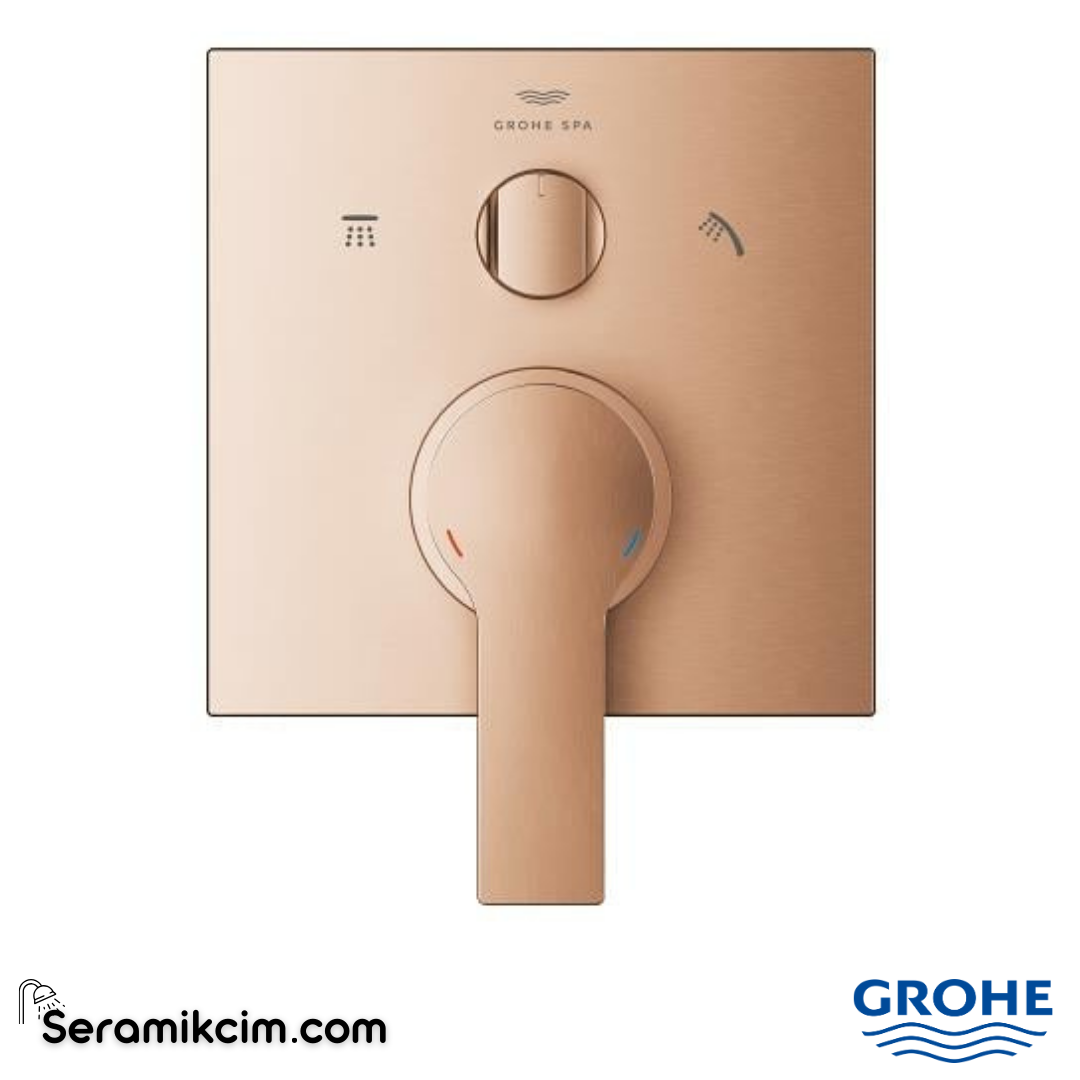 Grohe Allure Ankastre Banyo Bataryası (3 Yollu Sıva Üstü Grubu) Fırçalı Bakır 29176DL1 - 29176DL1
