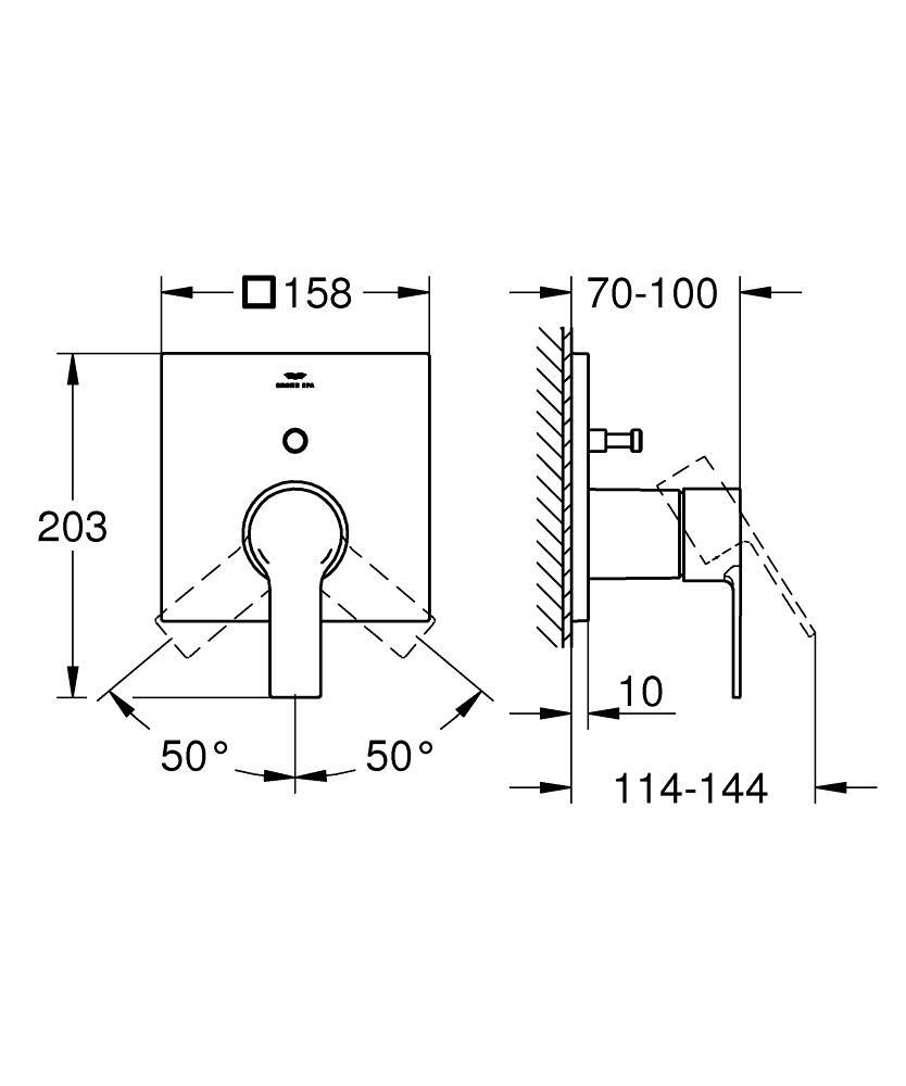 Grohe Allure Ankastre Banyo/Duş Bataryası, Paslanmaz Çelik 19315DC1