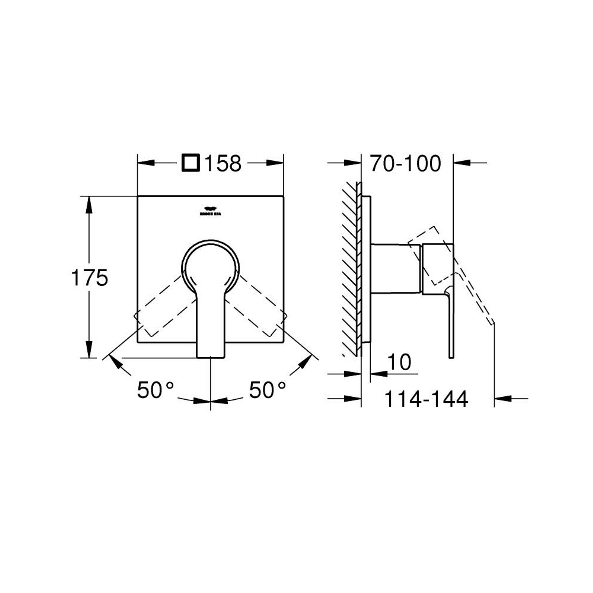 Grohe Allure Ankastre Duş Bataryası (Sıva Üstü Grubu) Fırçalı Bakır 19317DL1
