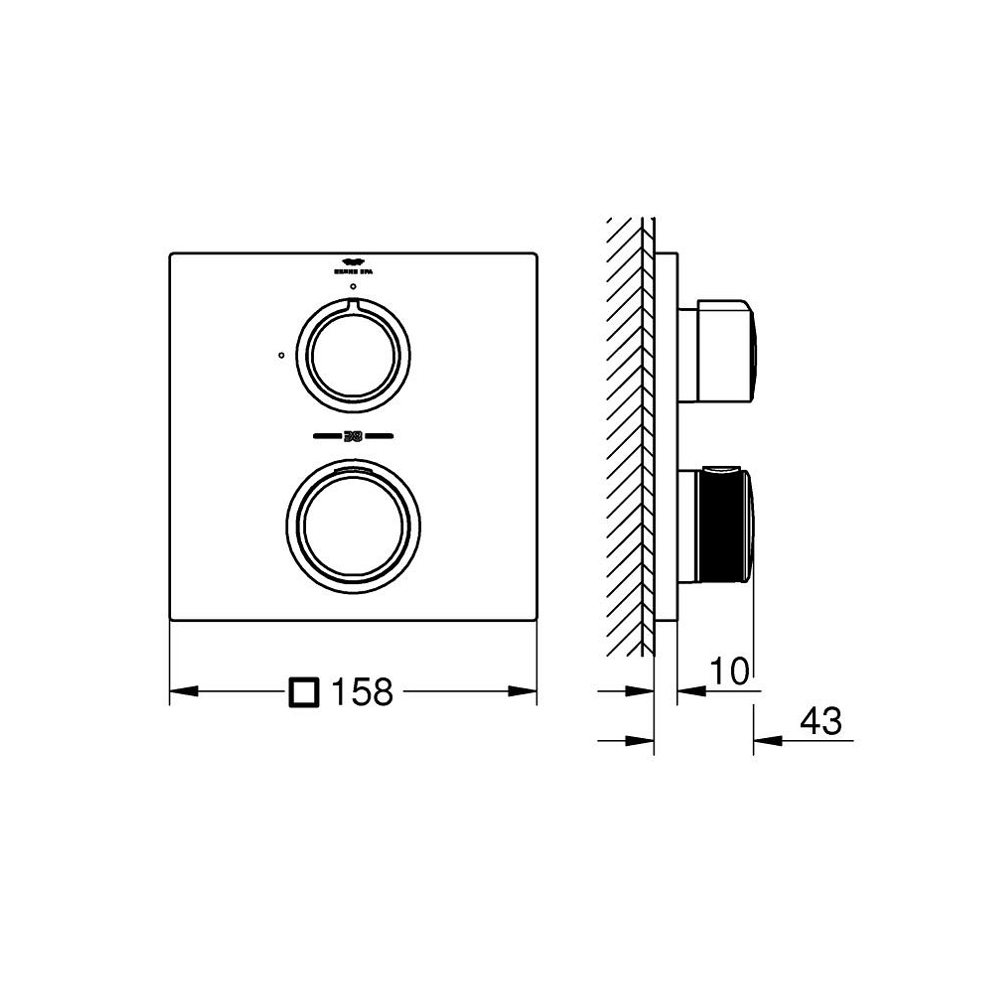 Grohe Allure Ankastre Termostatik Batarya 1 Vanalı Fırçalı Bakır 19380DL2