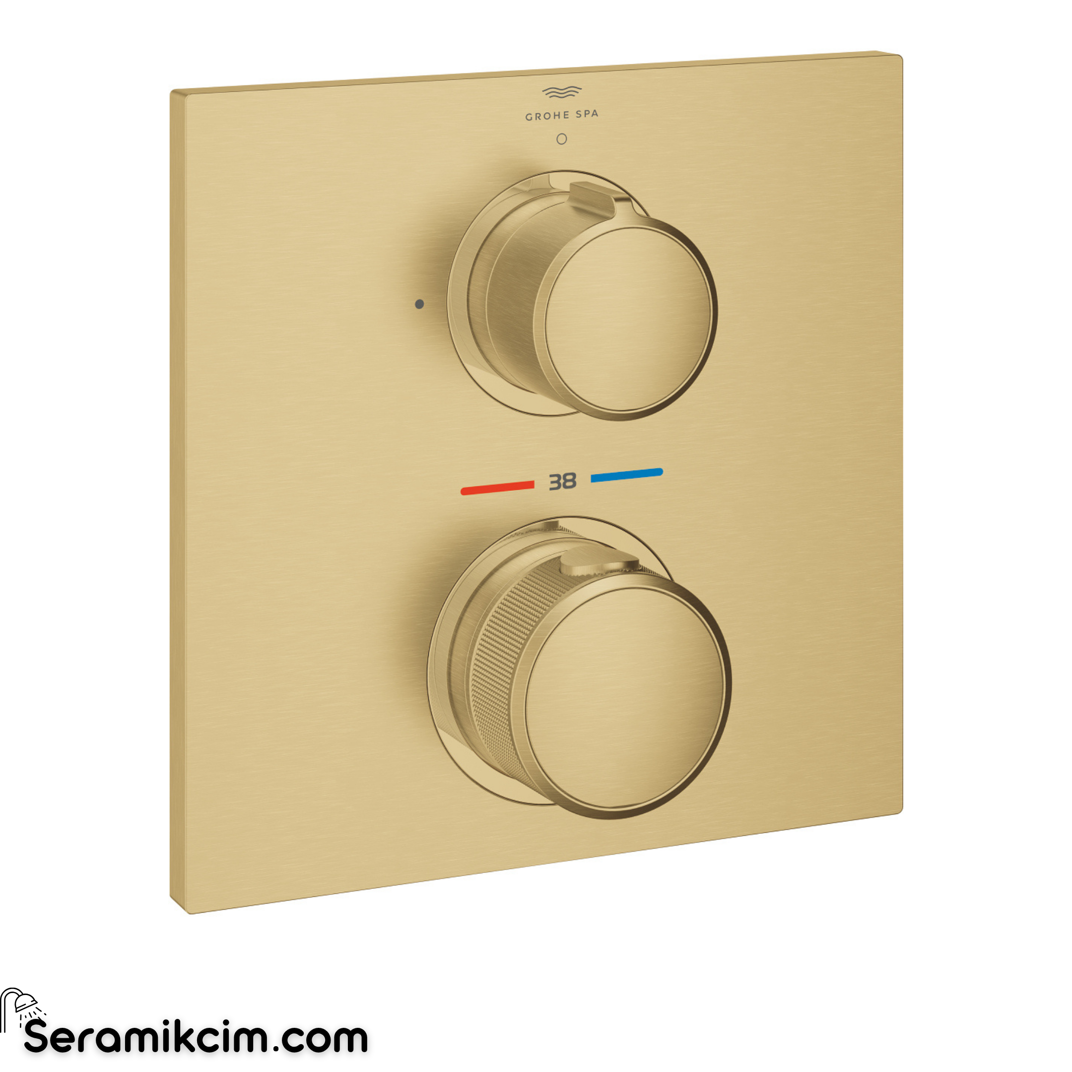 Grohe Allure Ankastre Termostatik Duş Bataryası (Sıva Üstü Grubu), Fırçalı Altın 19380GN2 