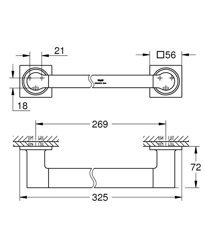 Grohe Allure Banyo Tutunma Barı, Paslanmaz Çelik 40955DC1