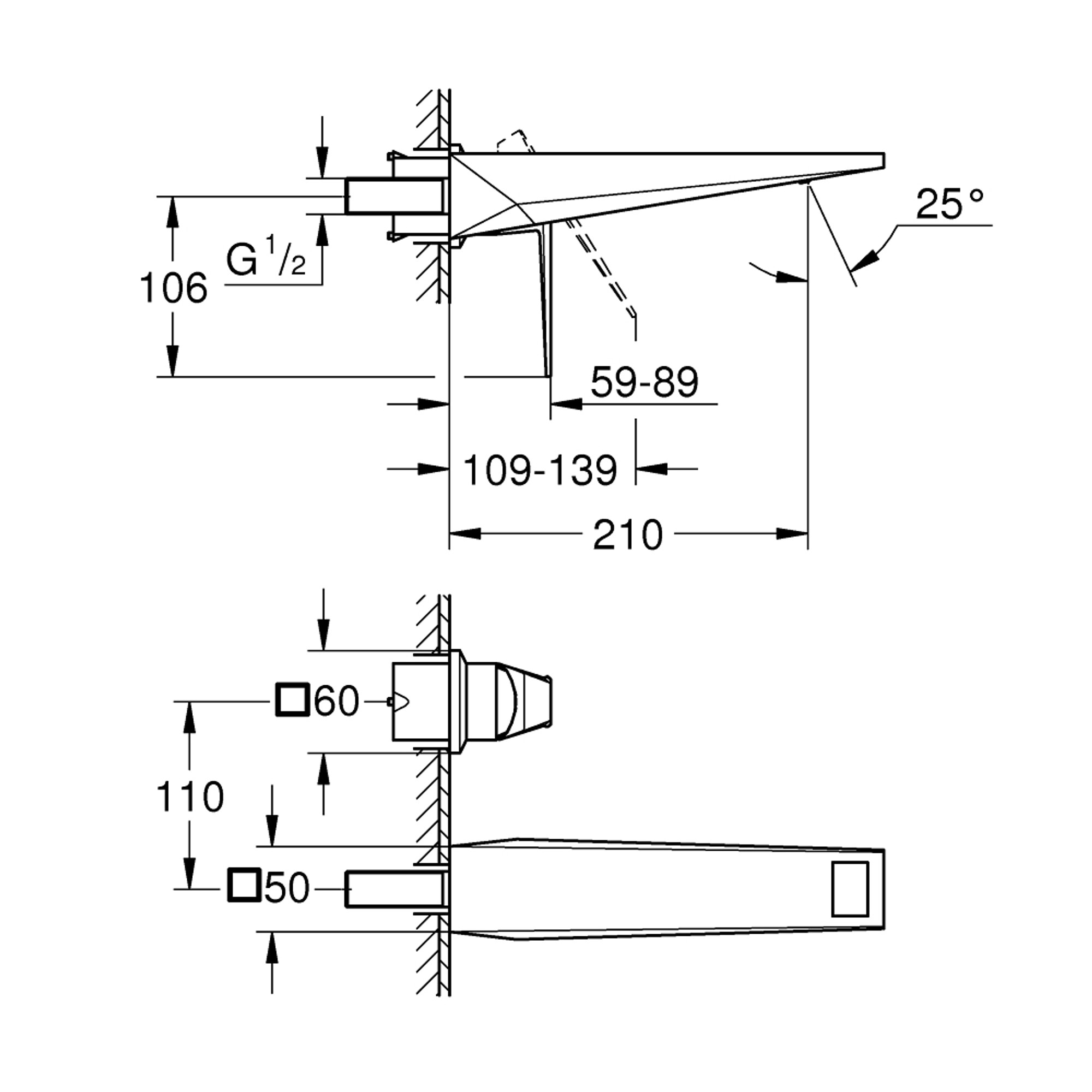 Grohe Allure Brilliant Ankastre 2 Delikli Lavabo Bataryası L Boy Paslanmaz Çelik 29403DC0