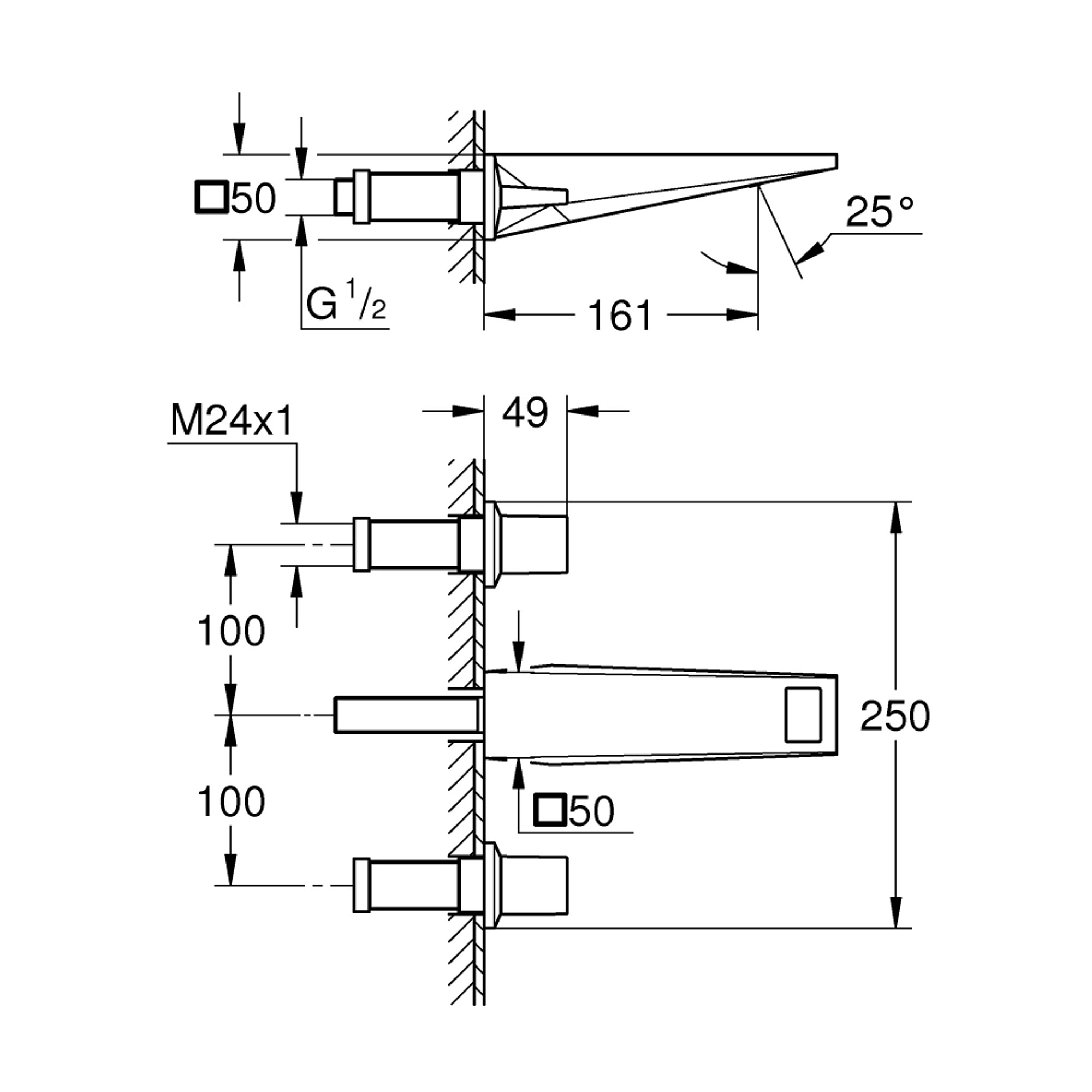 Grohe Allure Brilliant Ankastre 3 Delikli Lavabo Bataryası M Boy Paslanmaz Çelik 20628DC0