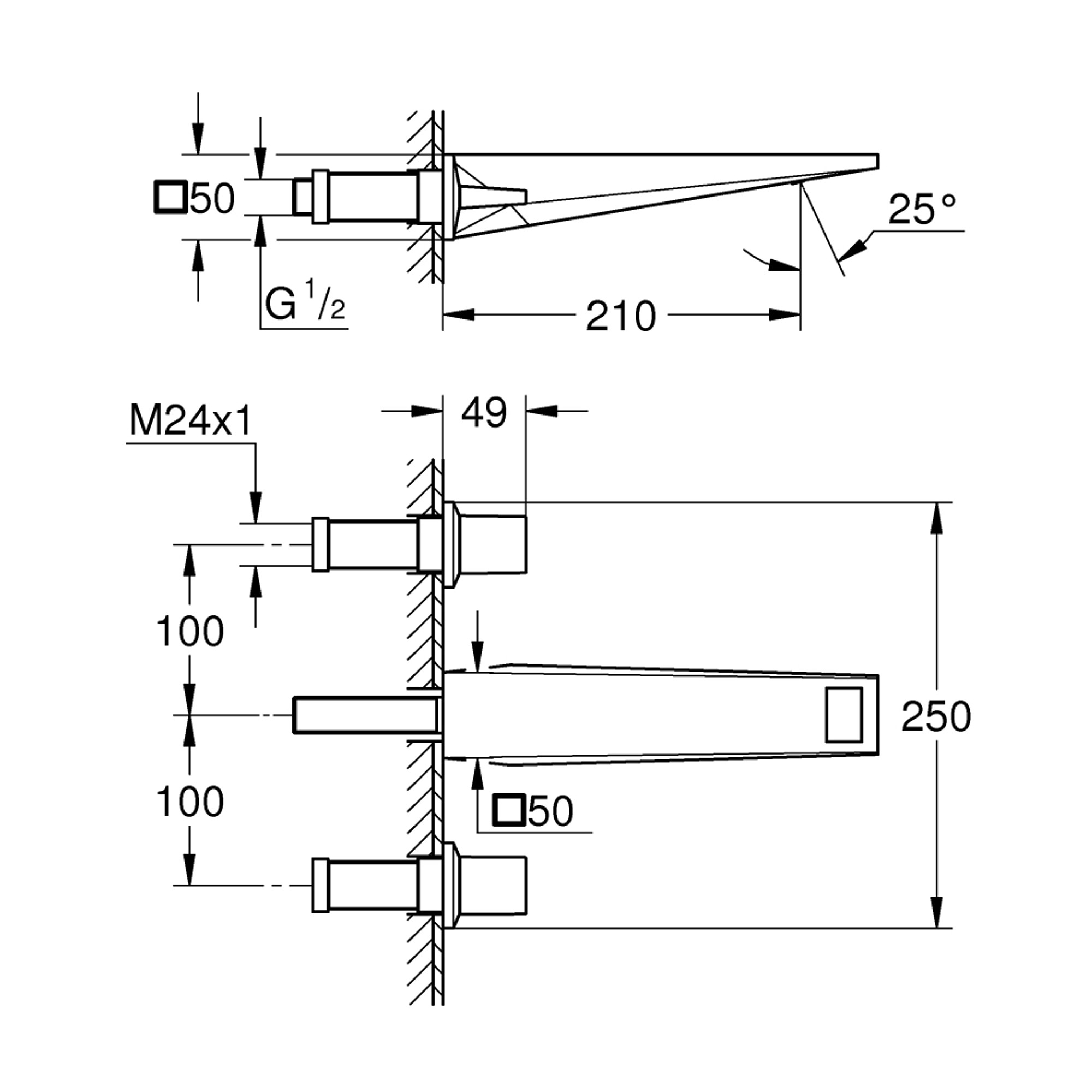 Grohe Allure Brilliant Ankastre 3 Delikli Lavabo Bataryası L Boy Paslanmaz Çelik 20629DC0