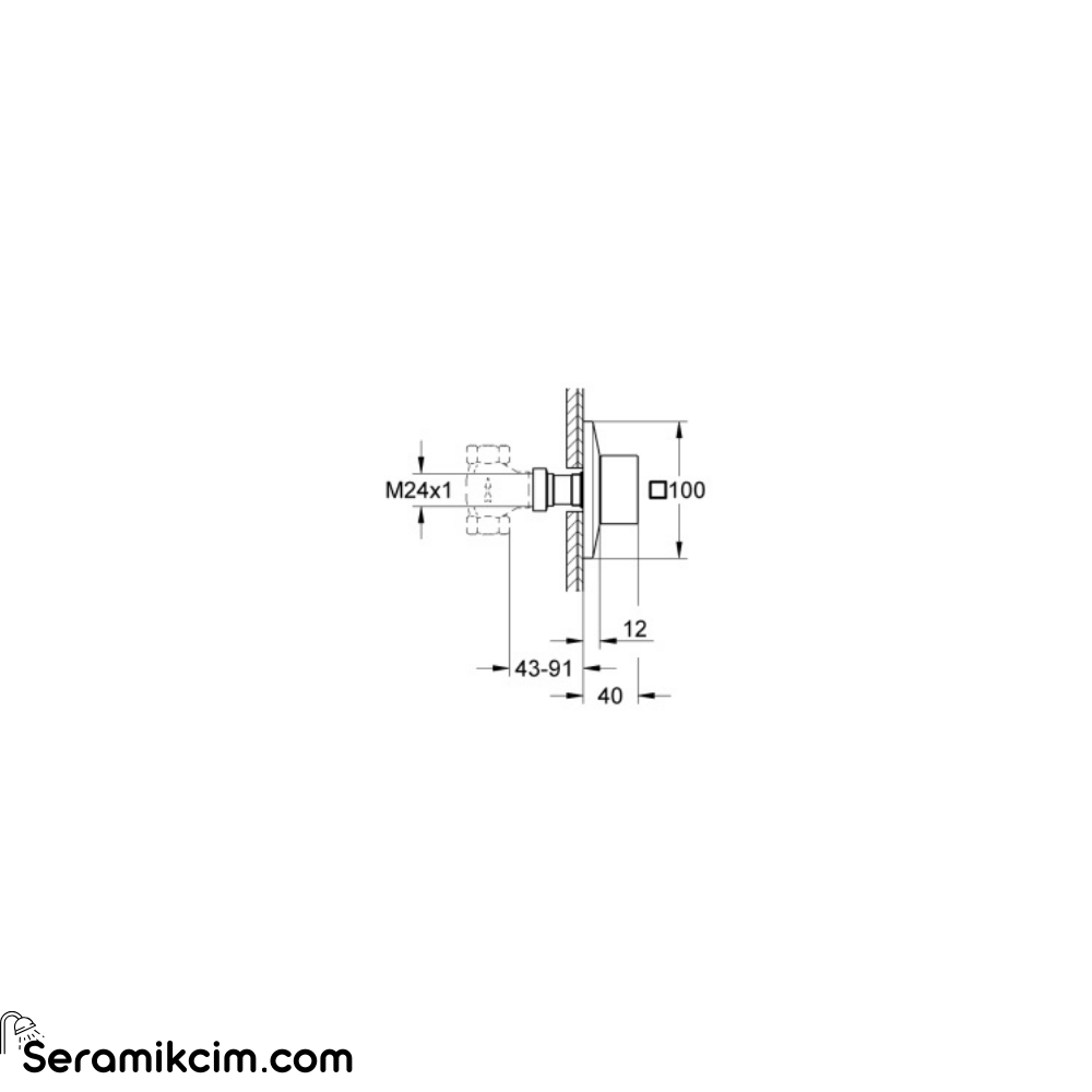 Grohe Allure Brilliant Ankastre Stop Valf (Sıva Üstü Grubu), Fırçalı Sert Grafit 29398AL0