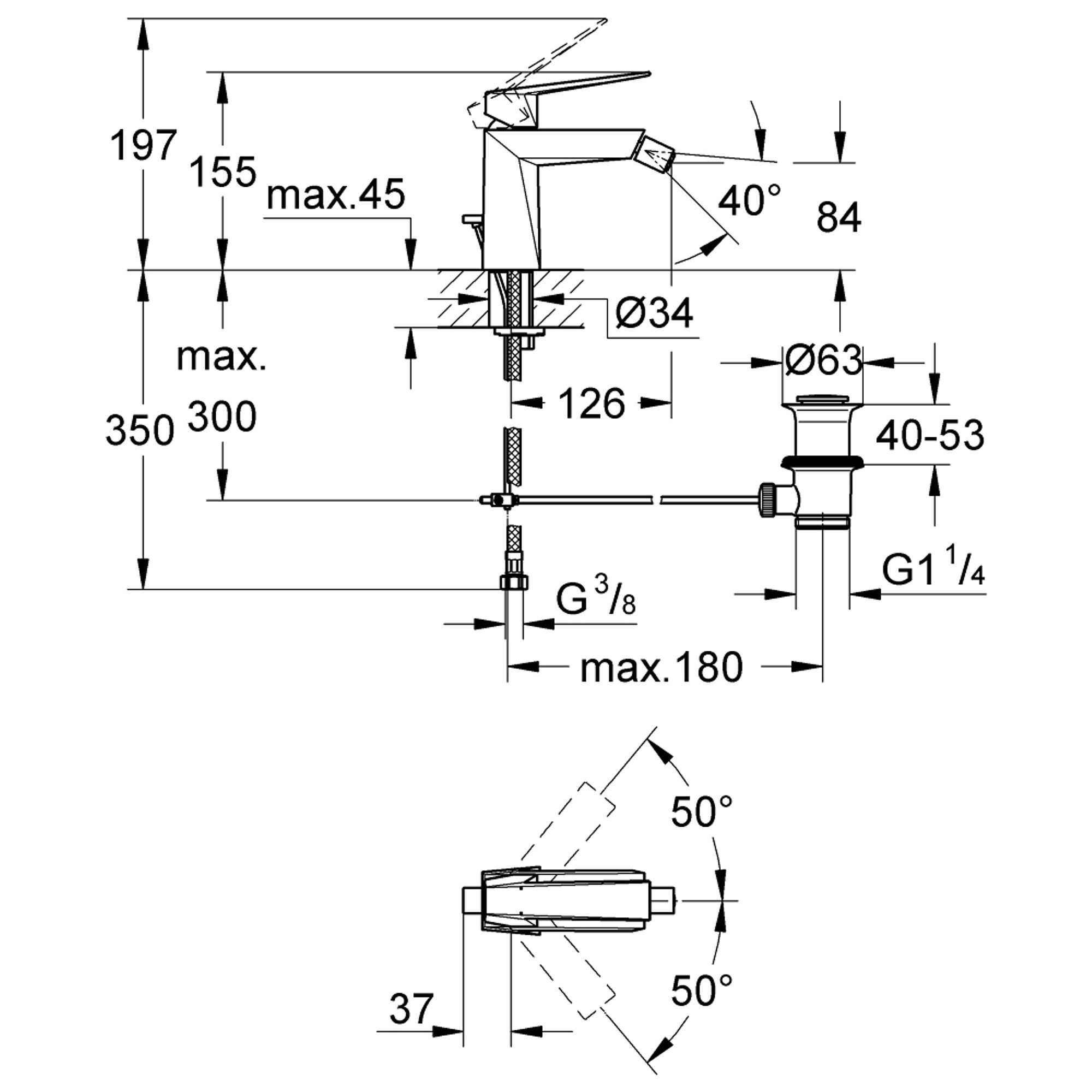Grohe Allure Brilliant Bide Bataryası Paslanmaz Çelik 24347DC0