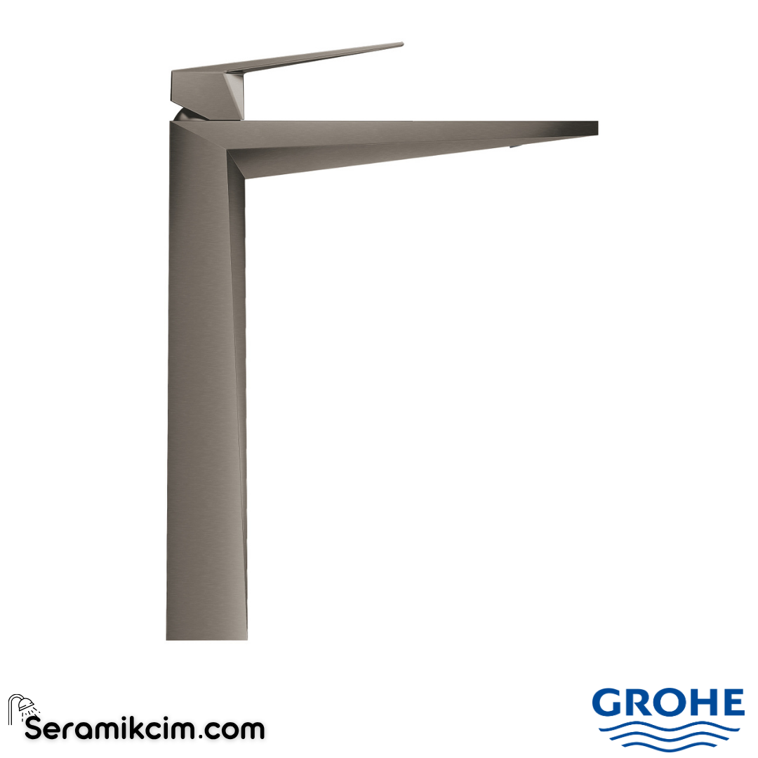 Grohe Allure Brilliant Çanak Lavabo Bataryası, Fırçalı Sert Grafit 24346AL0 - 24346AL0