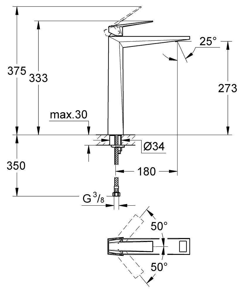 Grohe Allure Brilliant Çanak Lavabo Bataryası, Paslanmaz Çelik 23114DC0