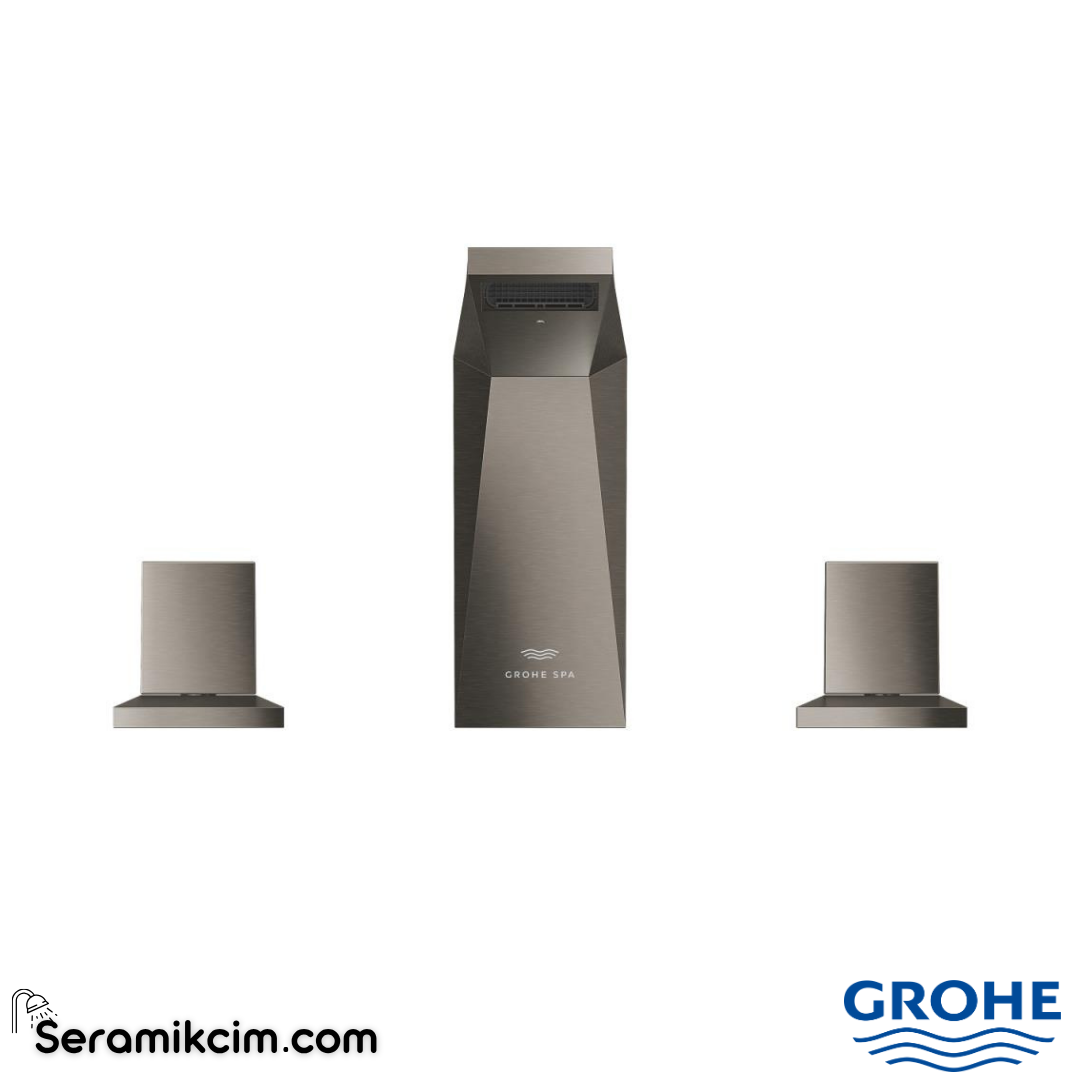 Grohe Allure Brilliant M-Boy, 3 Delikli Lavabodan Ankastre Lavabo Bataryası, Sifon Kumandalı, Fırçalı Sert Grafit 20626AL0 - 20626AL0