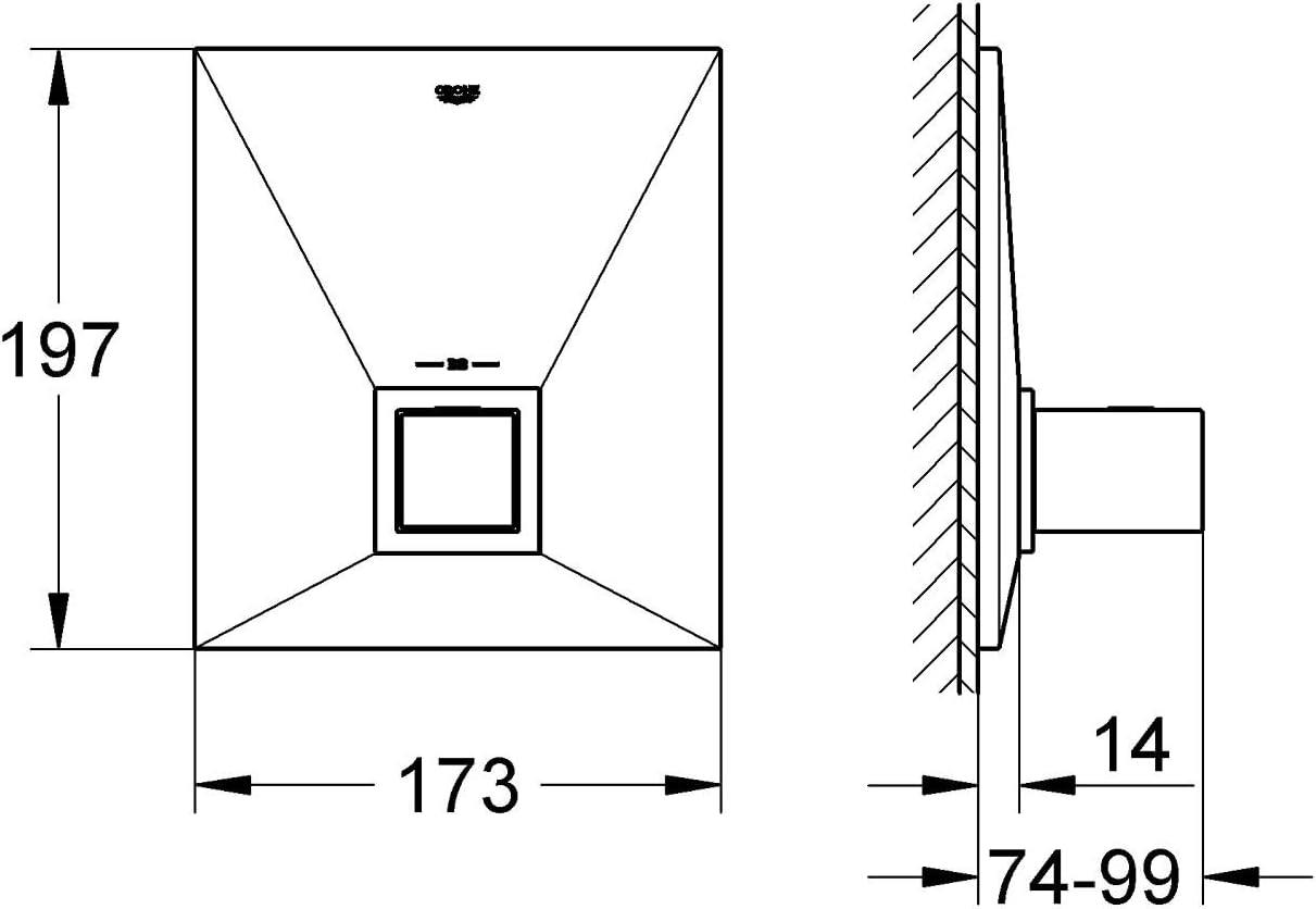 Grohe Allure Brilliant Merkezi Ankastre Termostatik Kumanda (Sıva Üstü Grubu) Krom 19887000