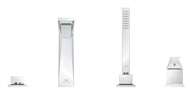 Grohe Allure Brilliant Private Collection 4 Delikli Küvet Bataryası (Sıva Üstü Grubu) Krom 29523000