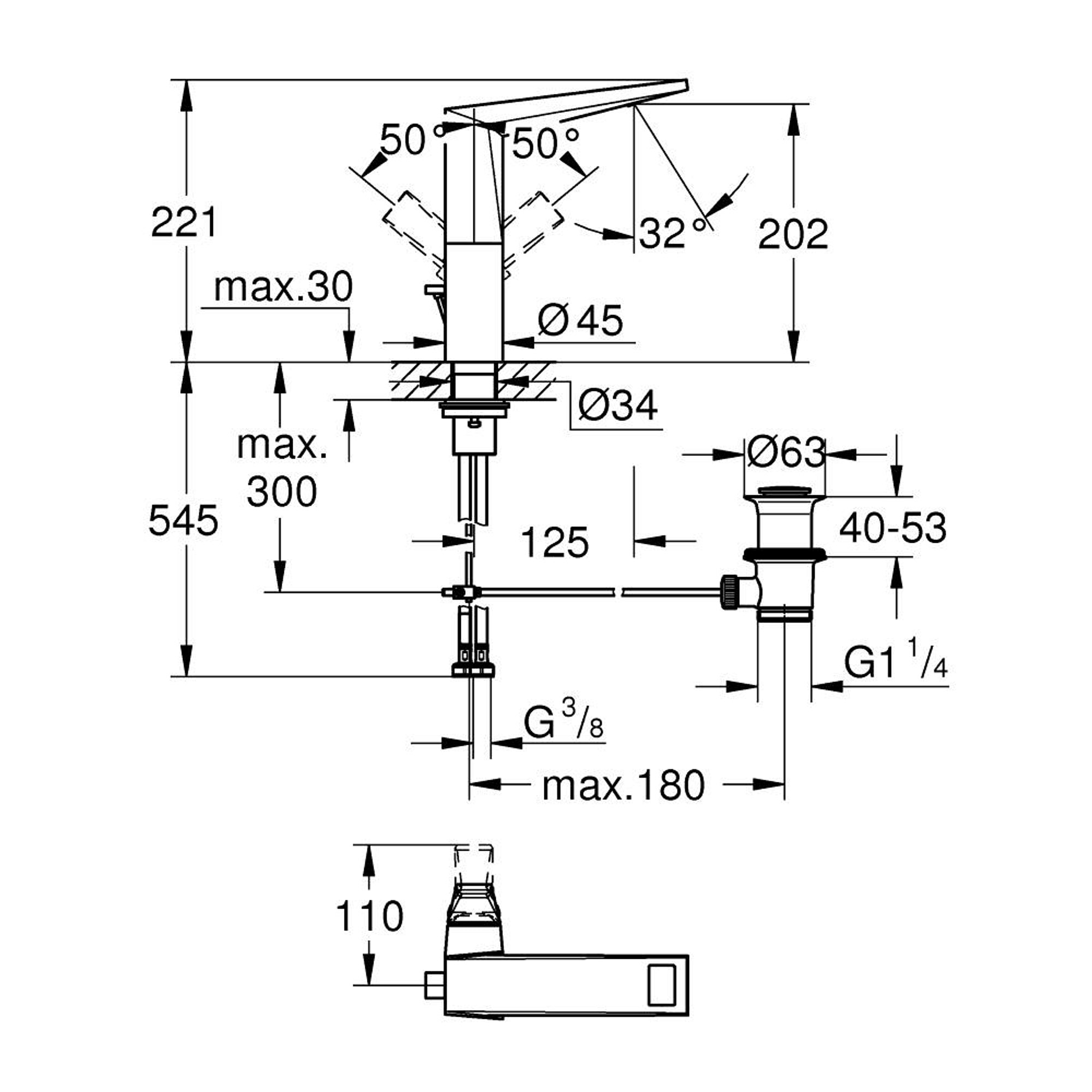 Grohe Allure Brilliant Private Collection Lavabo Bataryası L Boy Paslanmaz Çelik 24400DC0