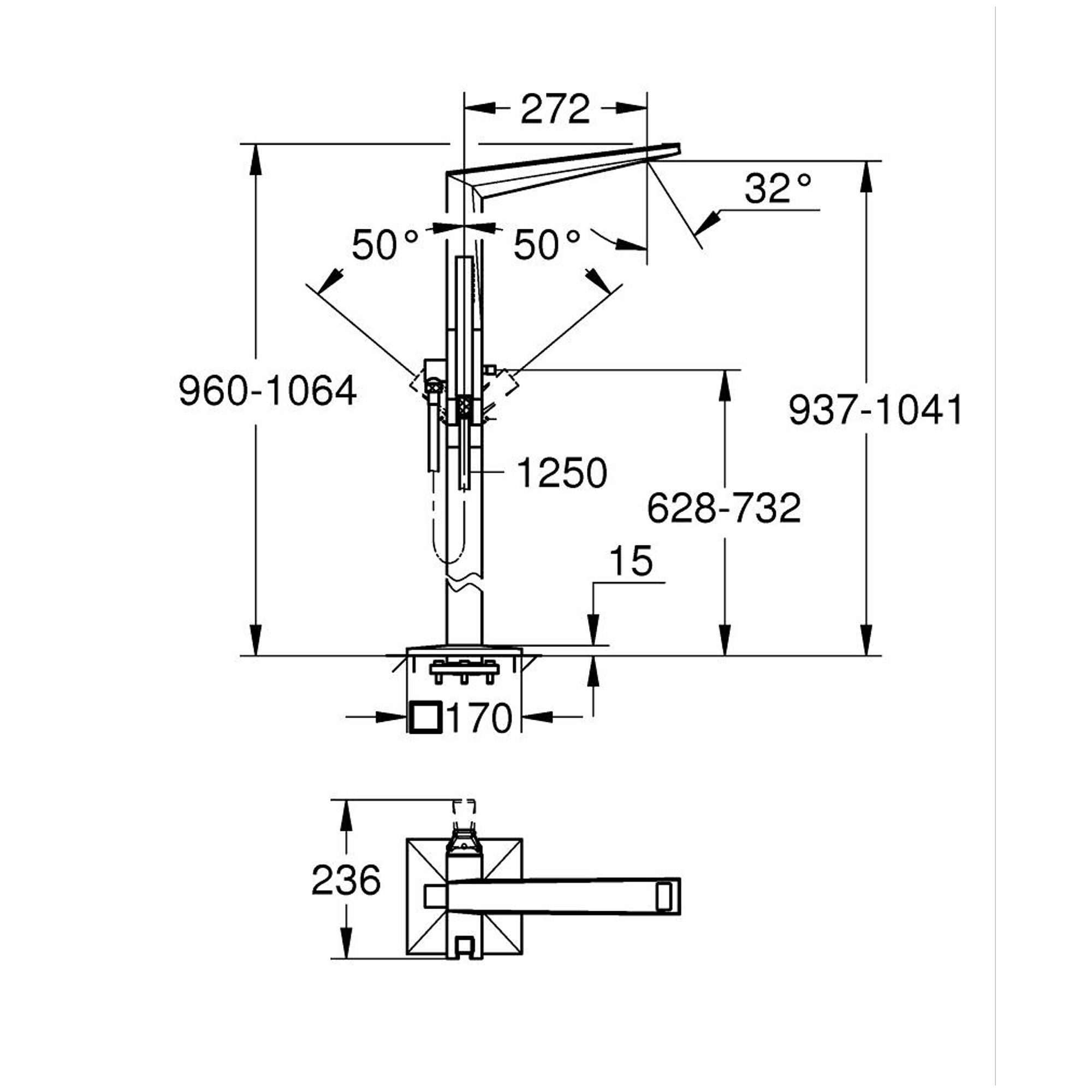 Grohe Allure Brilliant Private Collection Yerden Küvet Bataryası Krom 24424000