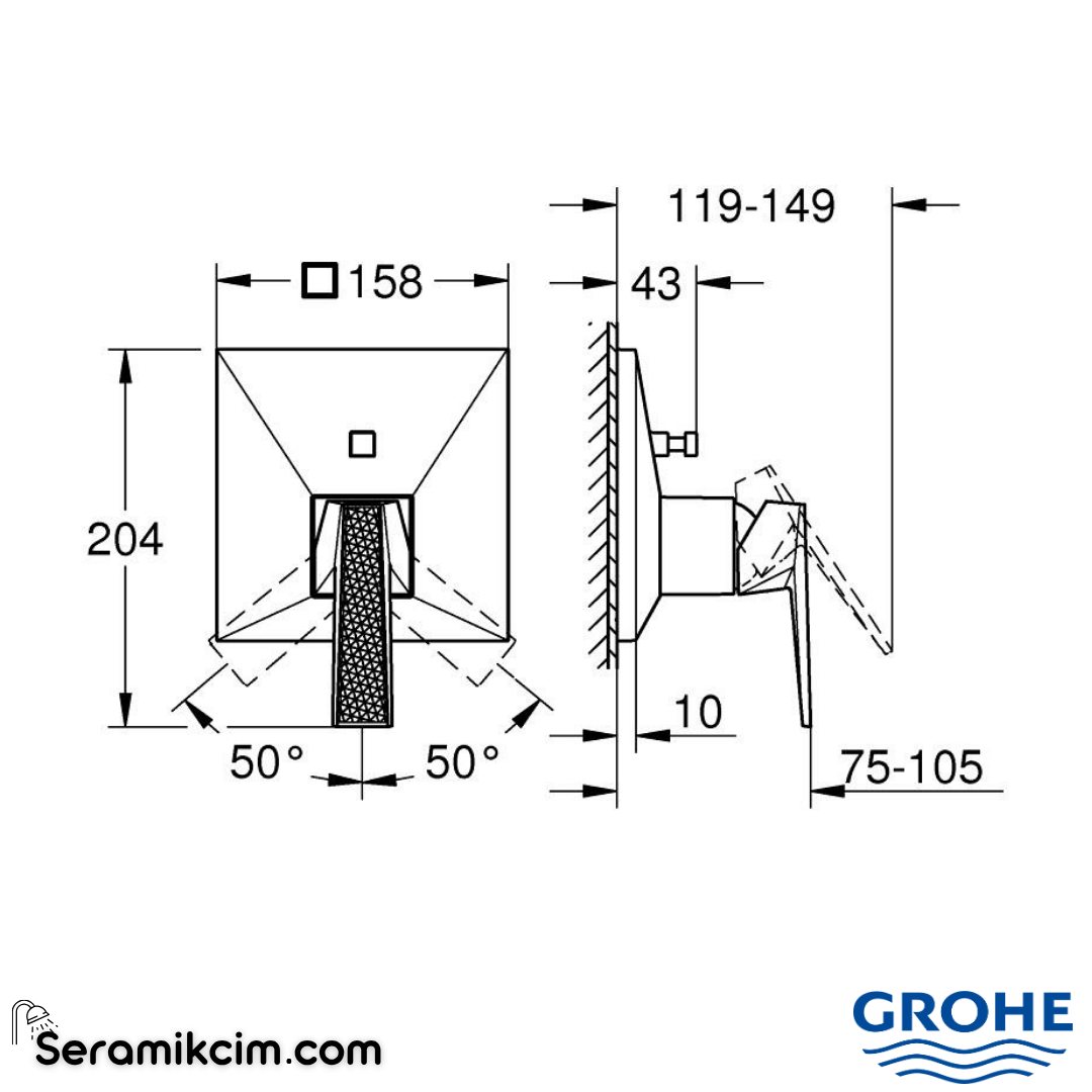 Grohe Allure Brilliant Private Collection Ankastre Banyo ve Duş Bataryası (Sıva Üstü Grubu) Krom 24425000 - 24425000