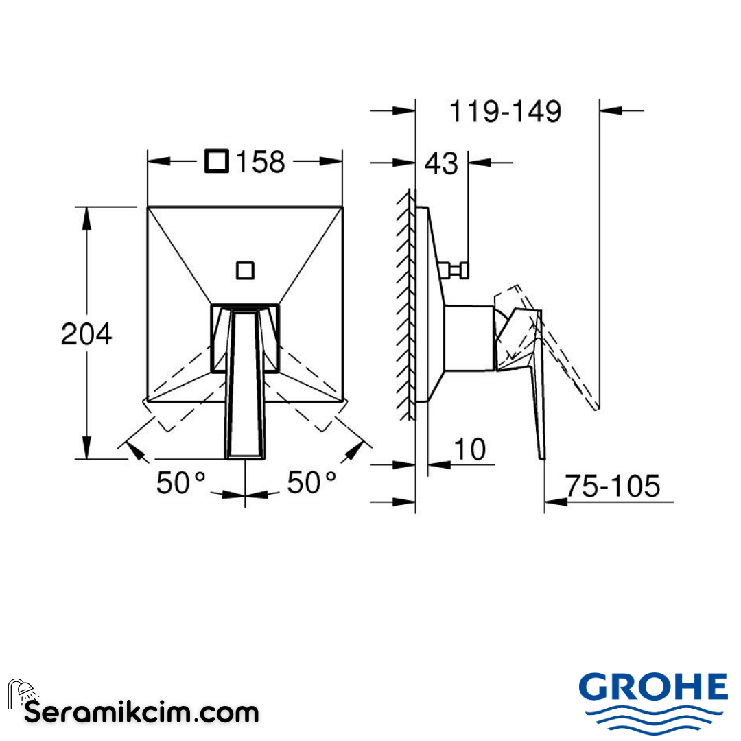 Grohe Allure Brilliant Private Collection Ankastre Banyo ve Duş Bataryası (Sıva Üstü Grubu) Krom 24427000 - 24427000
