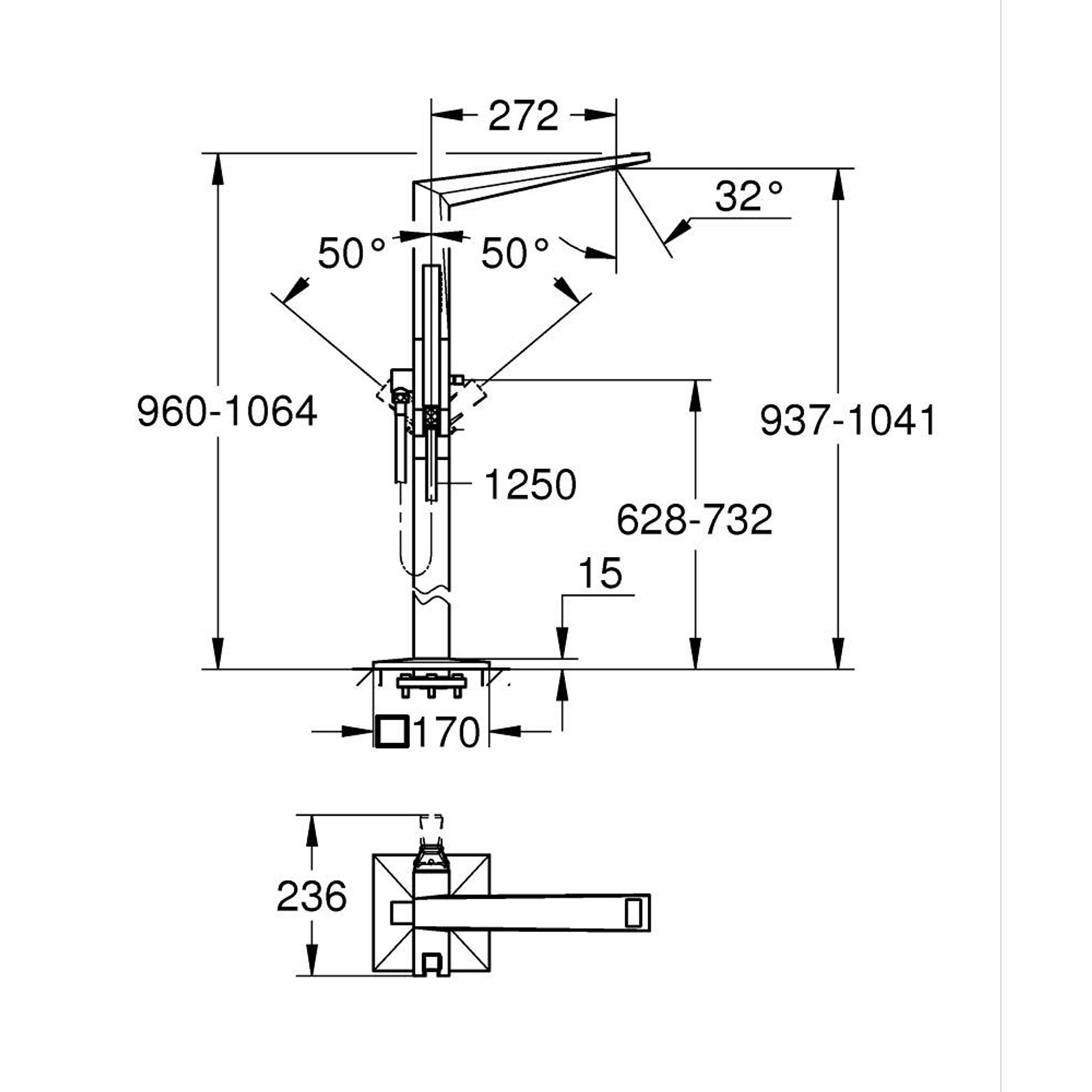 Grohe Allure Brilliant Private Collection Yerden Küvet Bataryası Krom 24422000