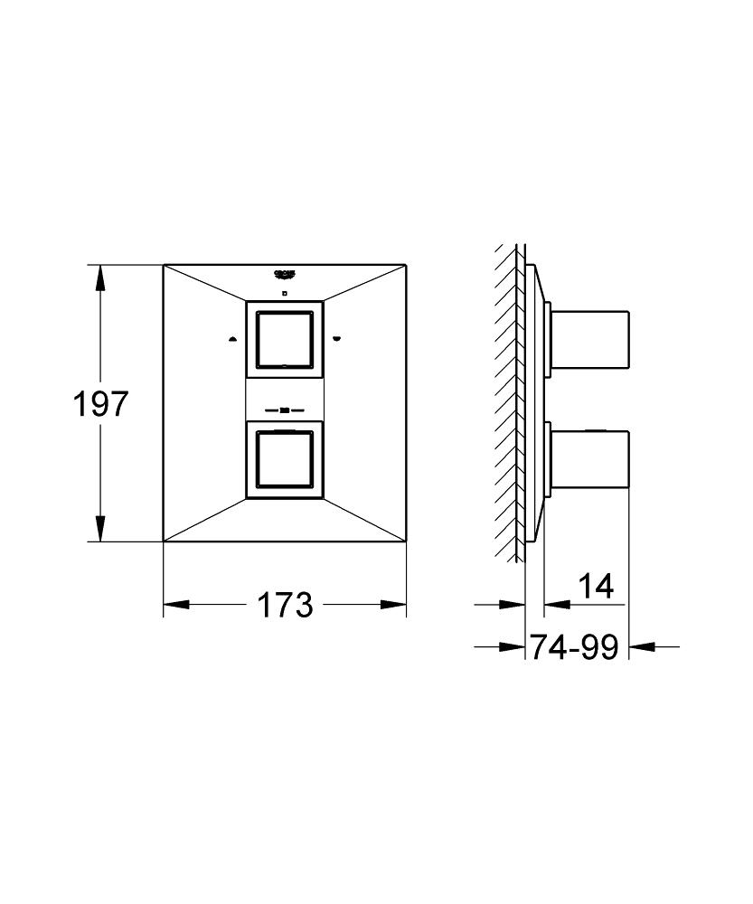 Grohe Allure Brilliant Termostatik Banyo Bataryası Parlak Bakır 19792DA0