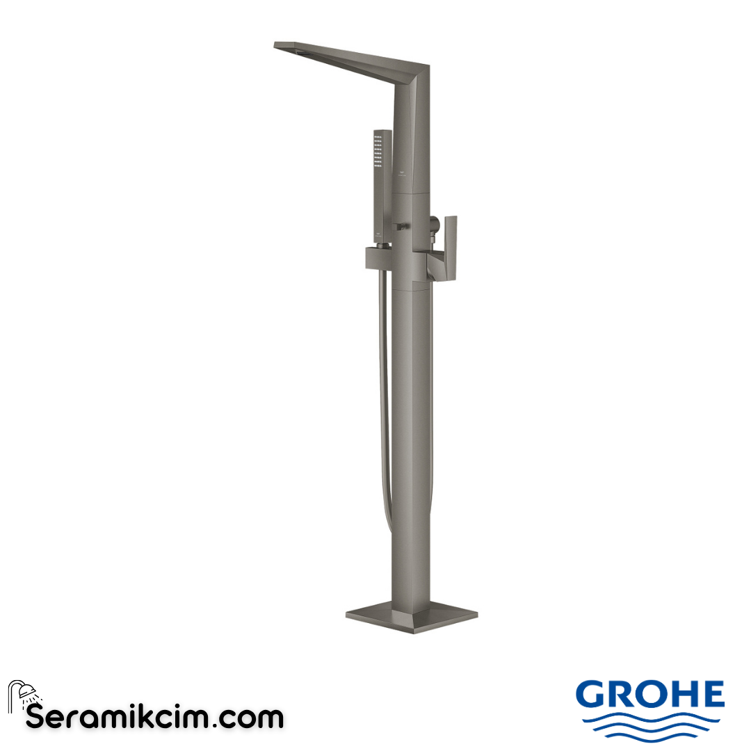Grohe Allure Brilliant Yerden Küvet Bataryası, Fırçalı Sert Grafit 24348AL0