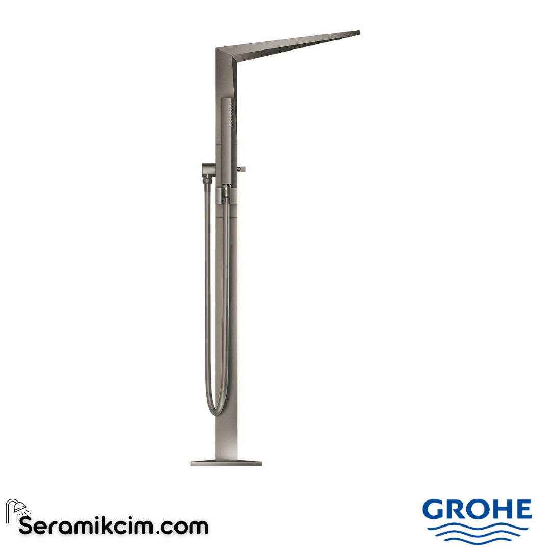 Grohe Allure Brilliant Yerden Küvet Bataryası, Fırçalı Sert Grafit 24348AL0