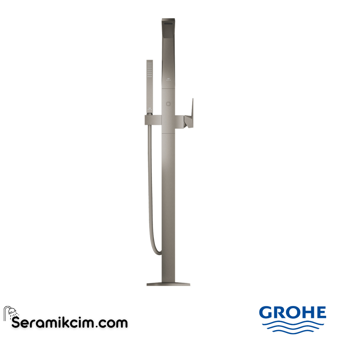 Grohe Allure Brilliant Yerden Küvet Bataryası, Fırçalı Sert Grafit 24348AL0