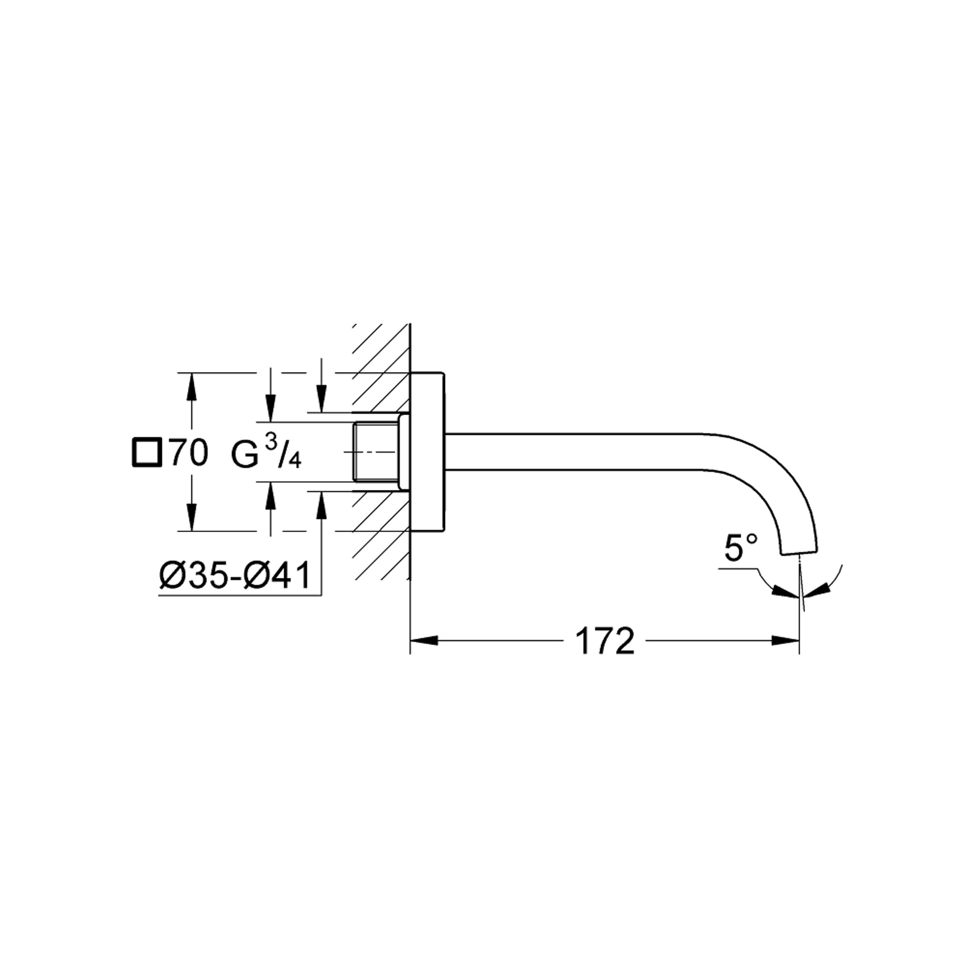 Grohe Allure Çıkış Ucu (Sıva Üstü Grubu) Krom 13264000